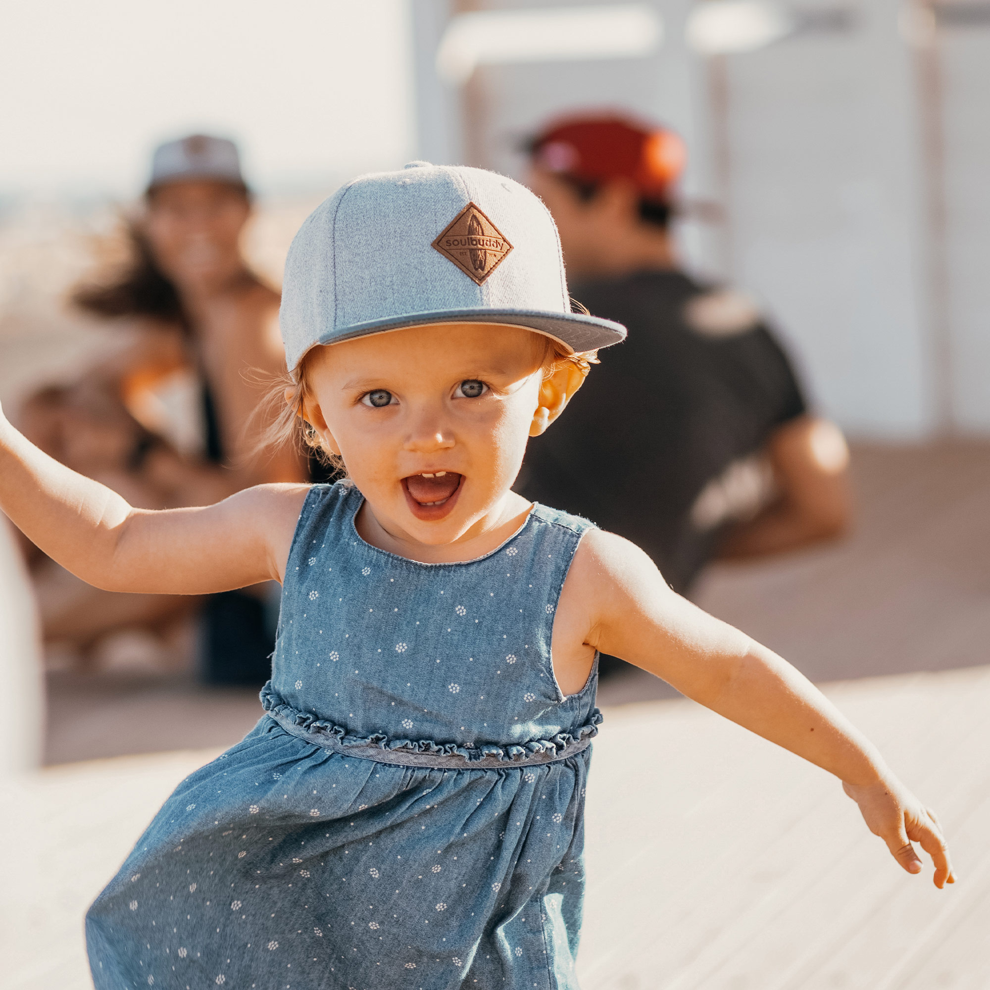 Kids Snapback Cap Grau Blau Kids M