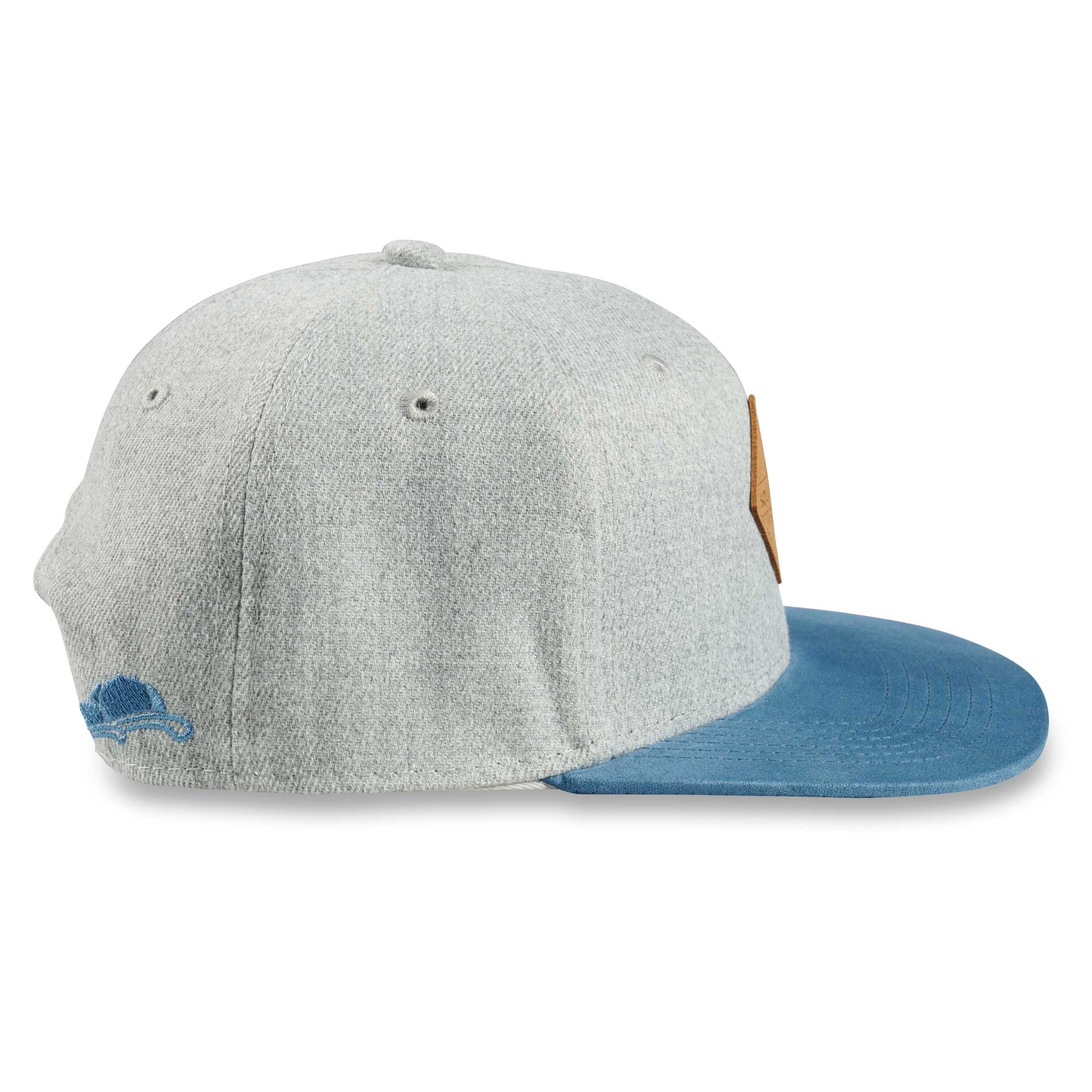 Kinder Cap Mädchen Jungen grau-blau Seite