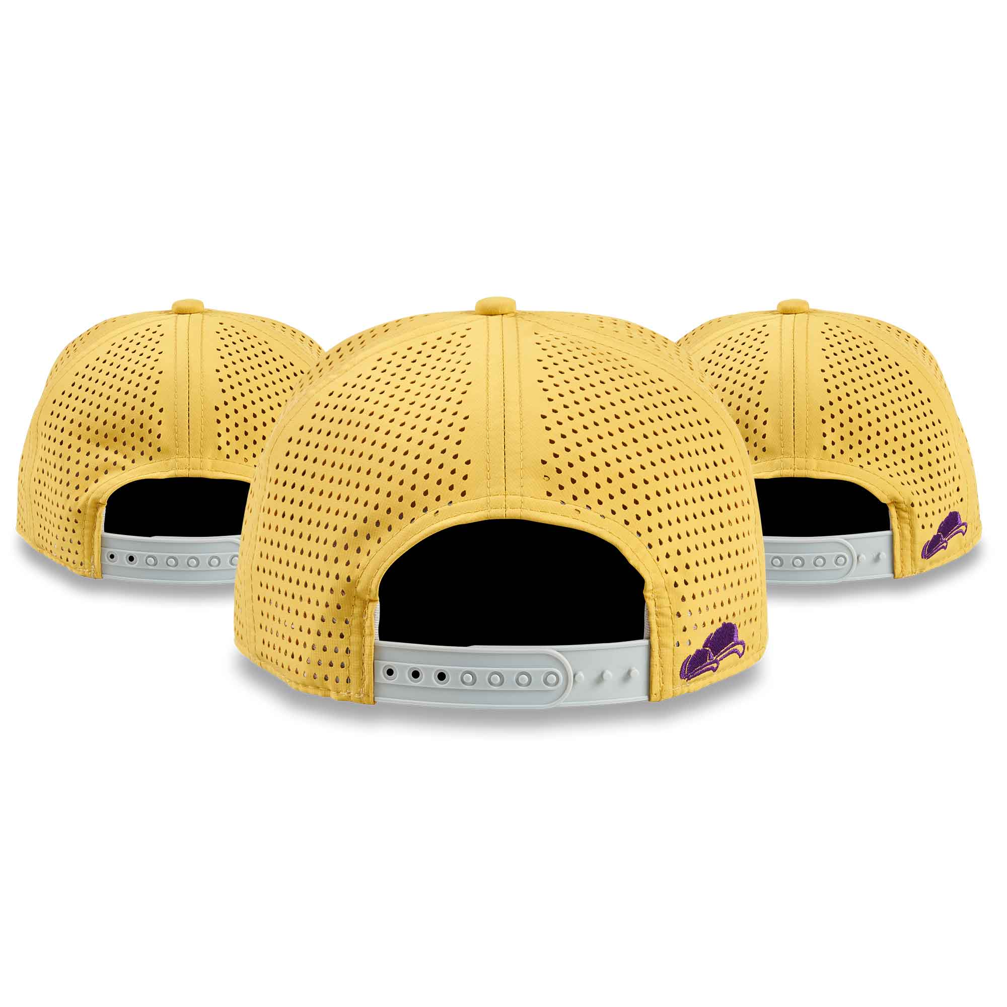 Special Snapback Cap Gelb-Lila 3er-Set Hinten mit Snap