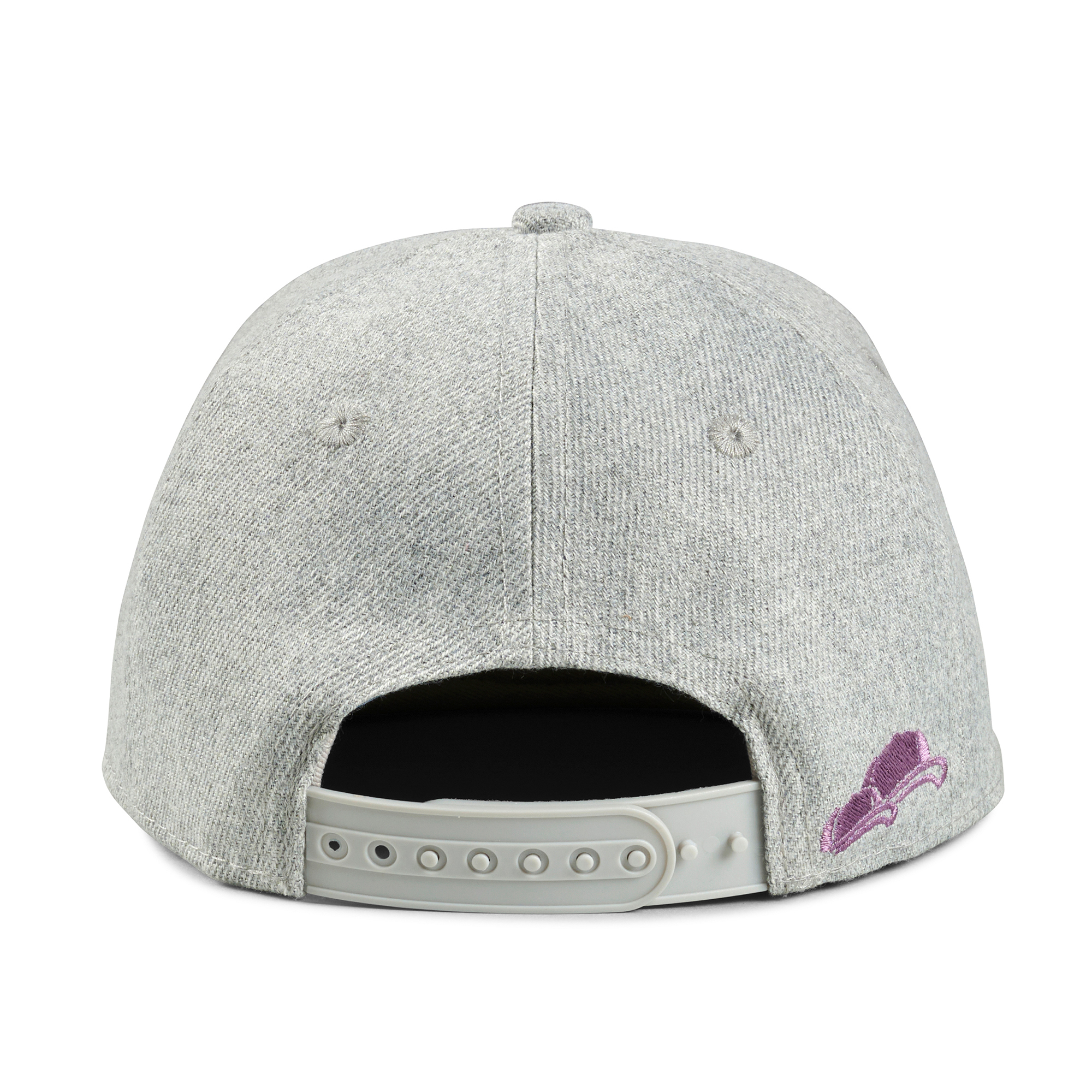 Kinder Basecap grau-lila hinten Snap