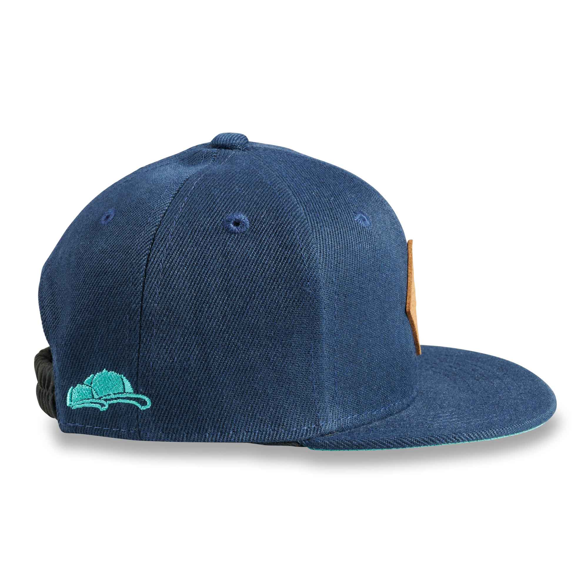 Soulbuddy Kids Snapback Cap Blau Türkis Seite Rubber