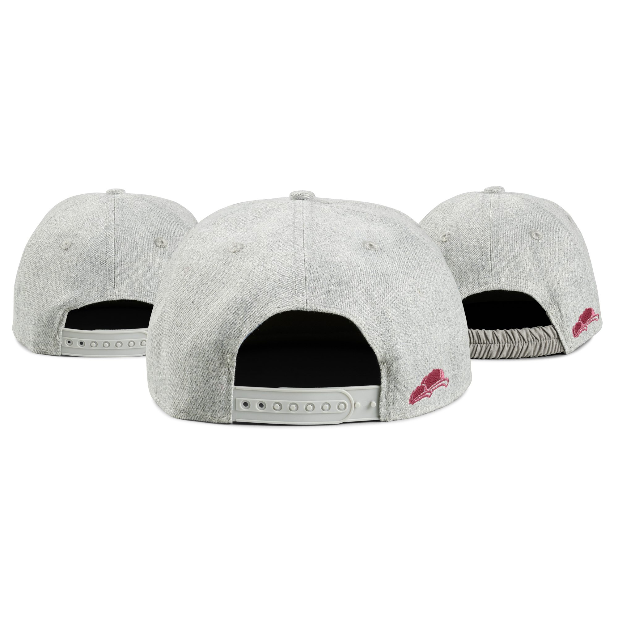 3er-Set Snapback Caps grau-rot hintzen