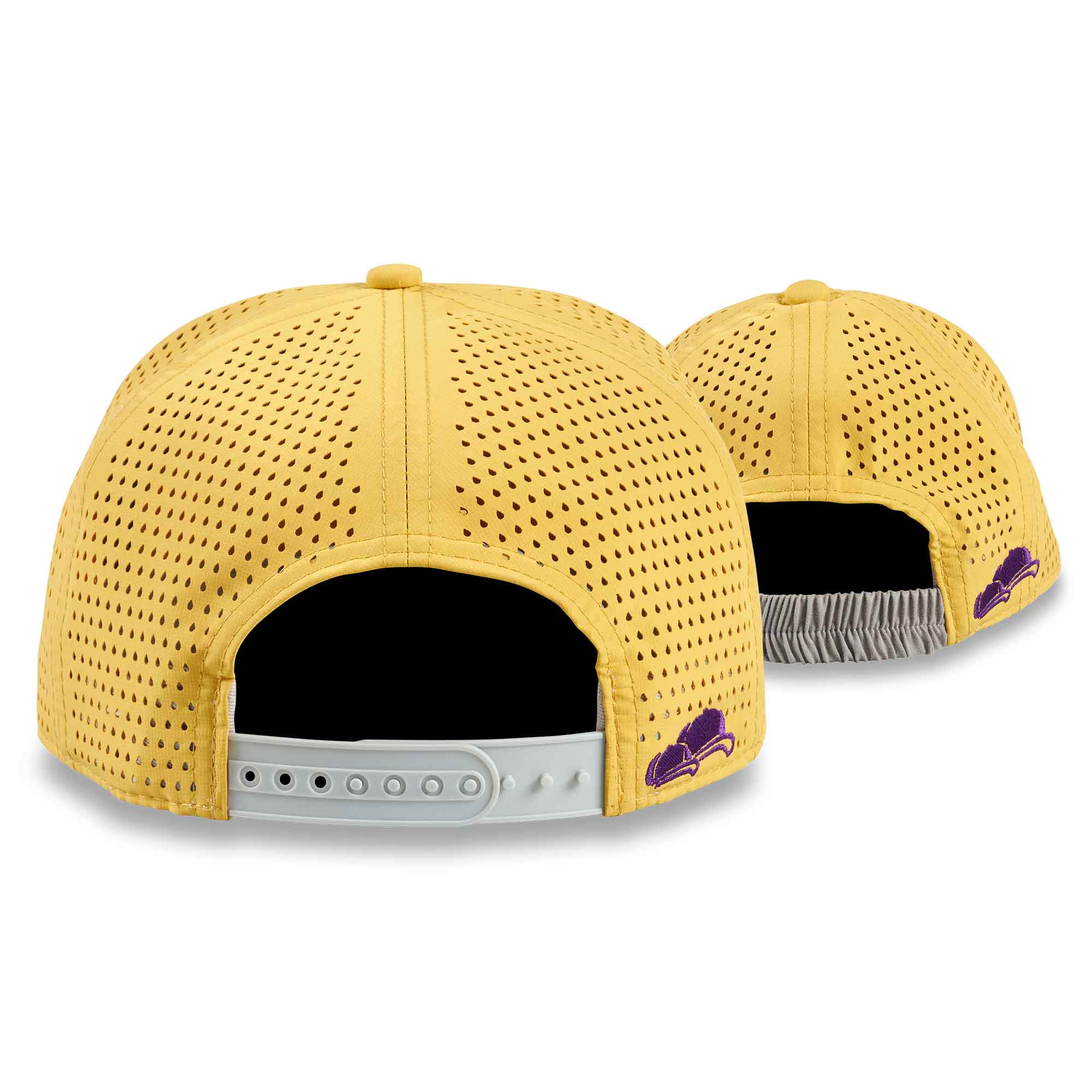 Special Snapback Cap Gelb-Lila 2er-Set Hinten mit Rubberband