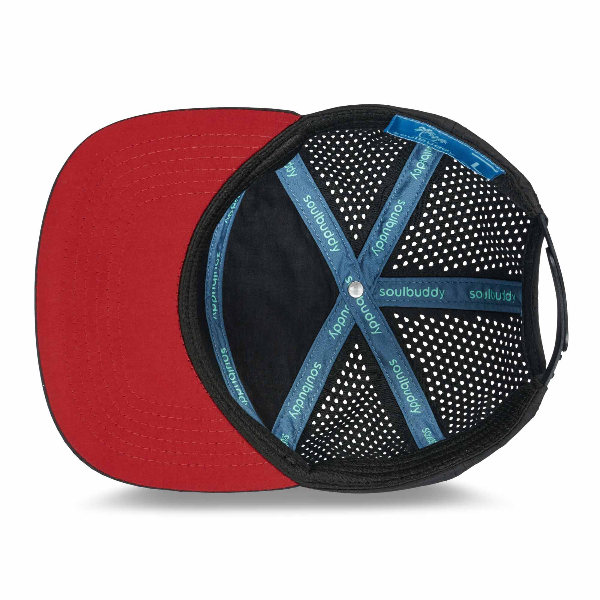Kinder Performance Cap Black Red Inside