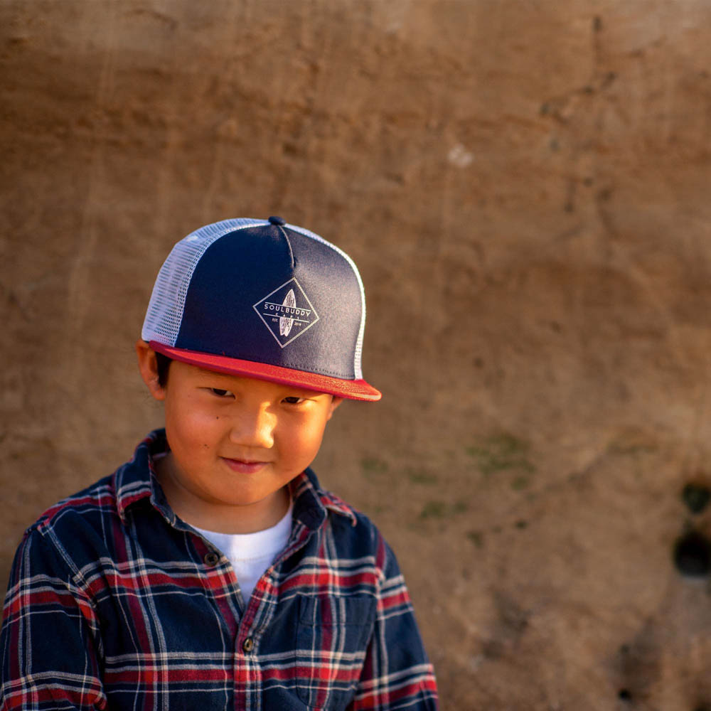Kinder Trucker Cap blau rot