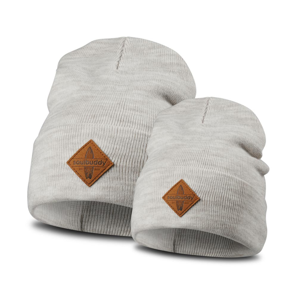 Beanie Mütze Damen 2er Set Creme