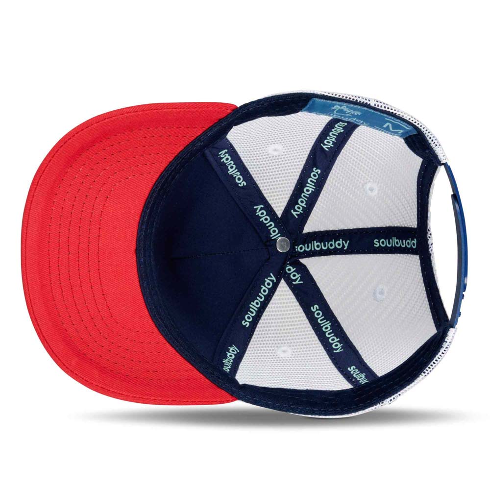 Kinder Trucker Cap blau rot innen