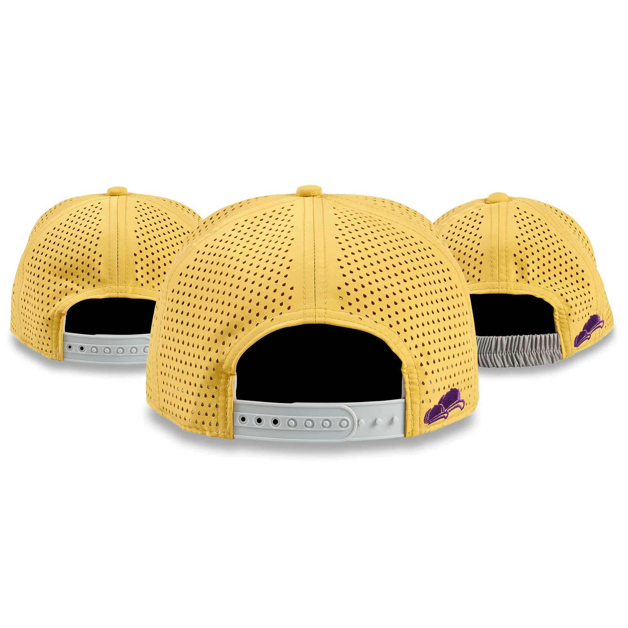 Special Snapback Cap Gelb-Lila 3er-Set Hinten mit Snap
