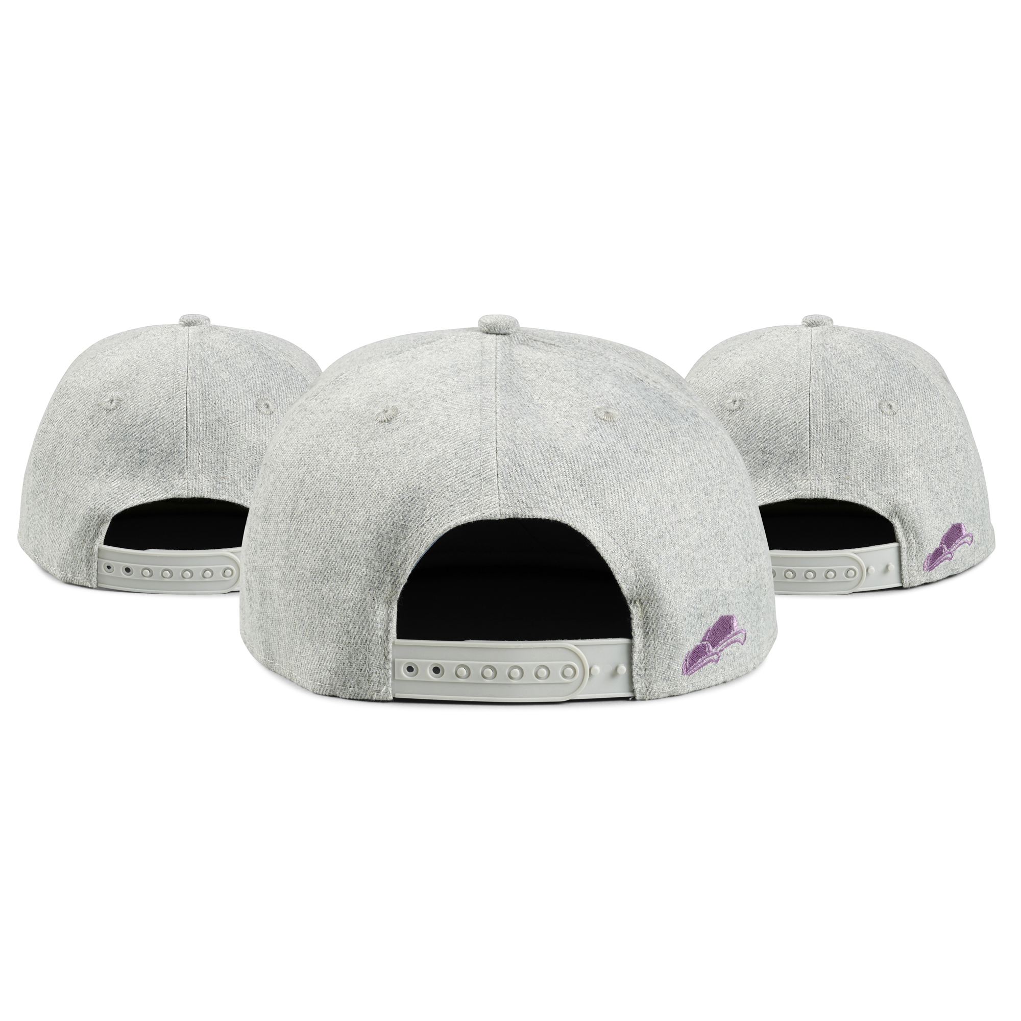 Basecap Damen 3-er Set grau-lila hinten