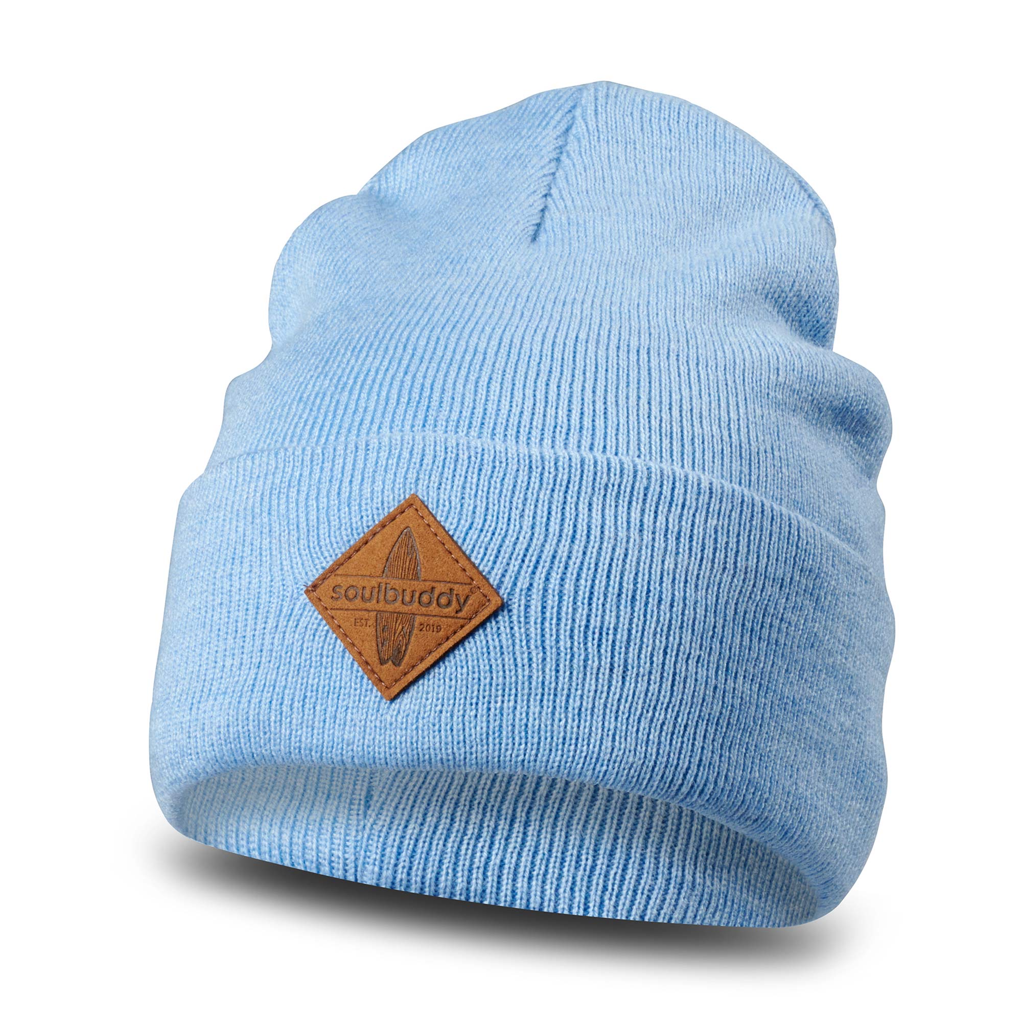 Kinder Beanie hellblau melange