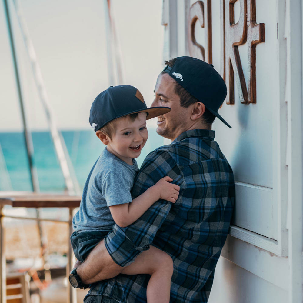 Vater Sohn Cap dunkelblau