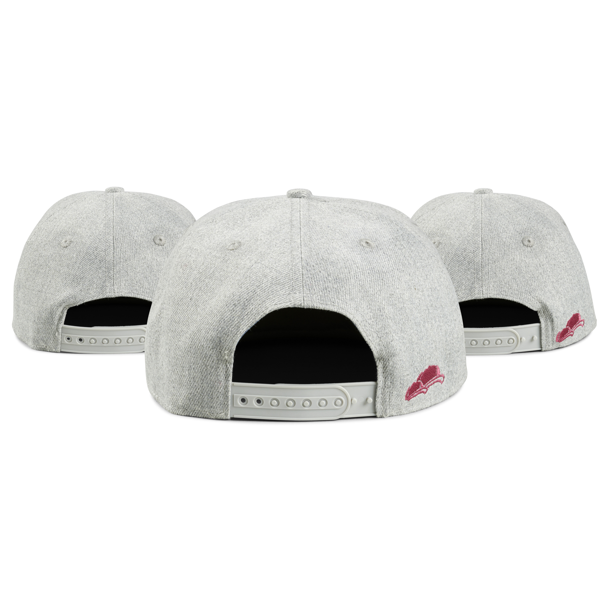 3er-Set Snapback Caps grau-rot hintzen