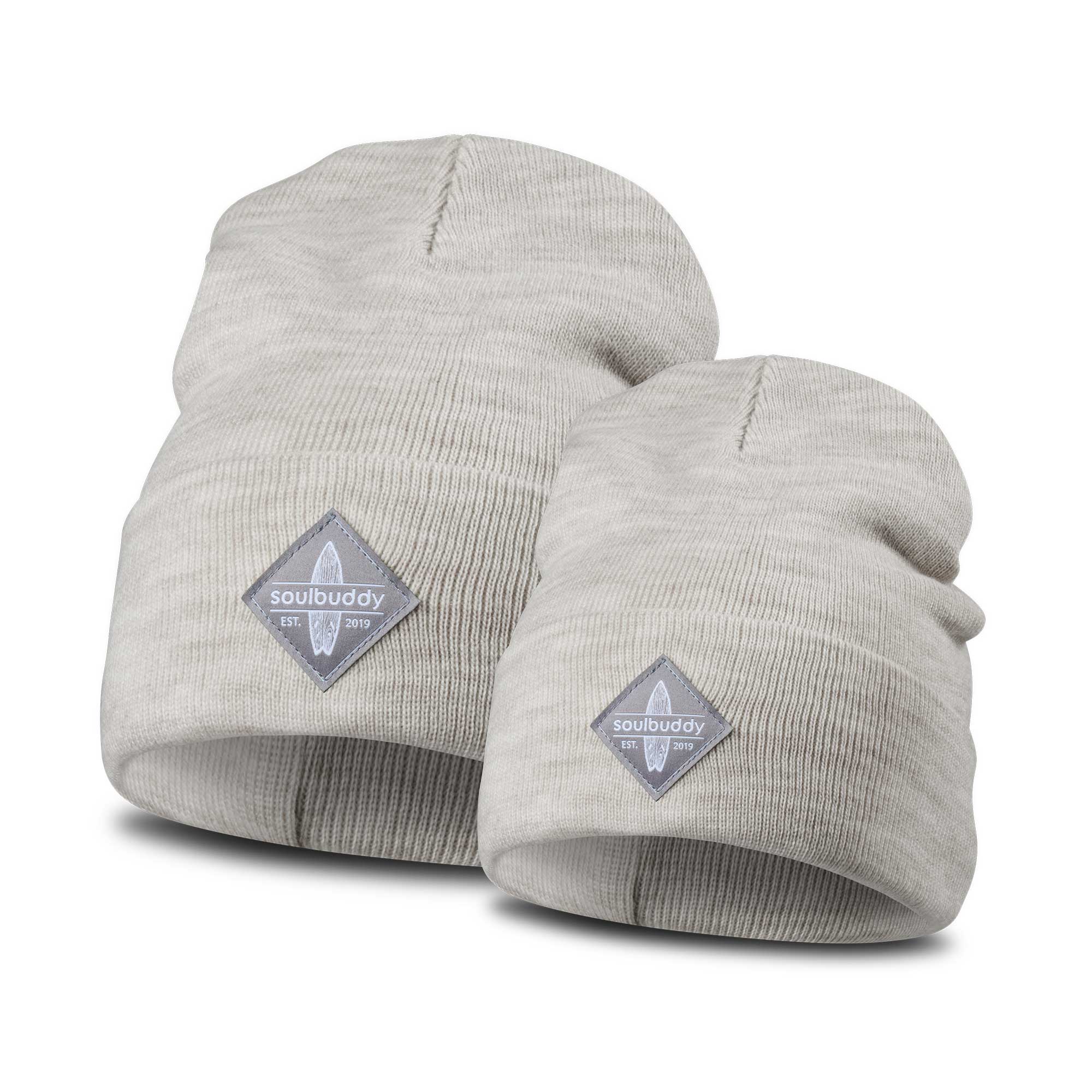 Beanies 2er-Set - Creme Melange - Adult & Kids L