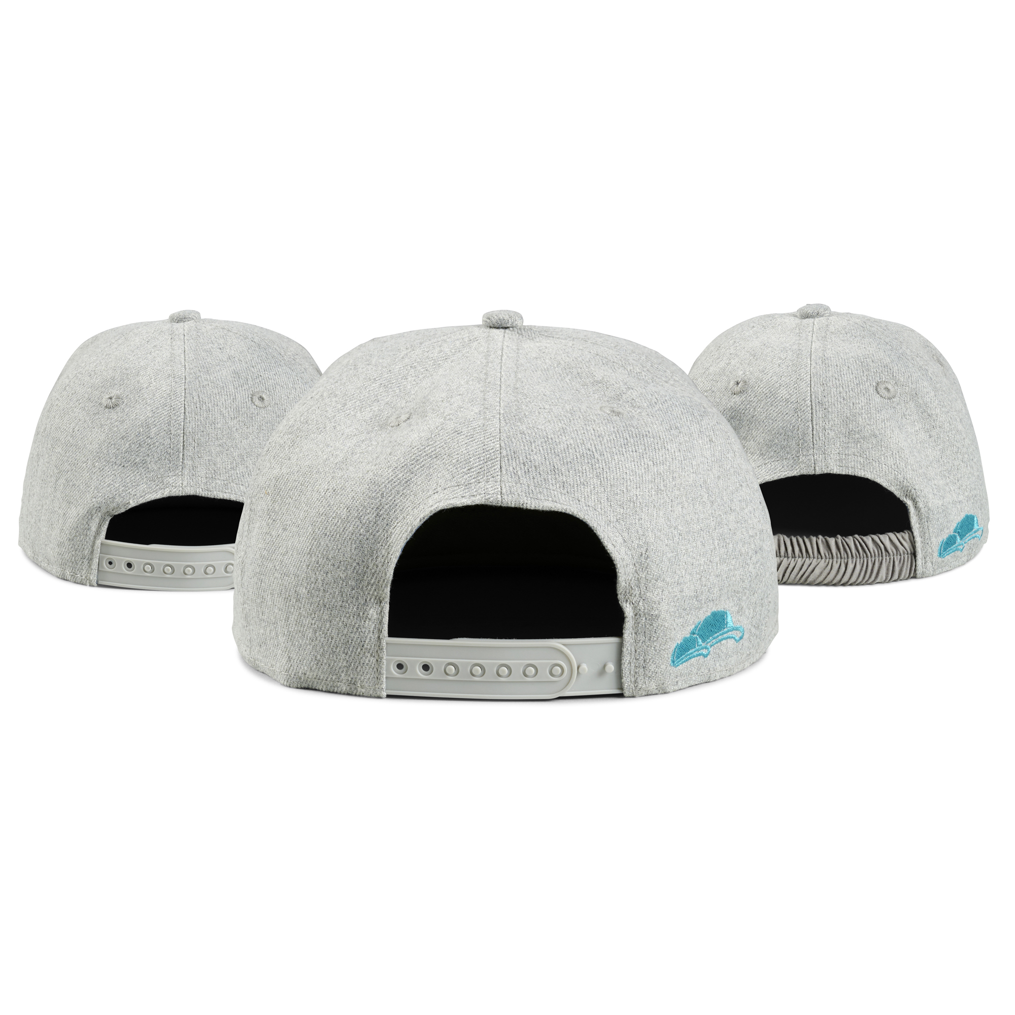 Mütze Herren 3-er Set grau-petrol hinten
