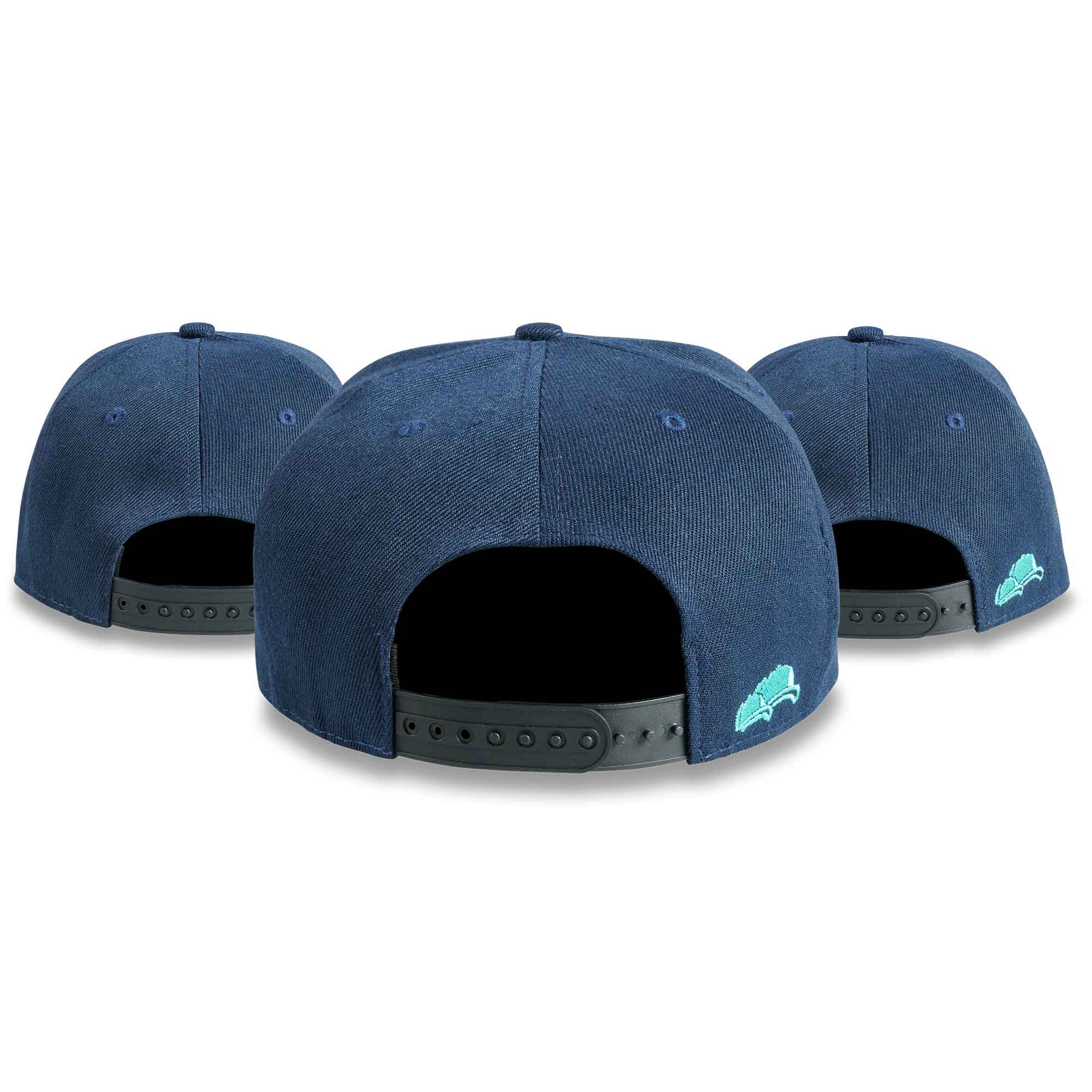 Soulbuddy 3er-Set Snapback Cap Blau Türkis Hinten Snap Snap
