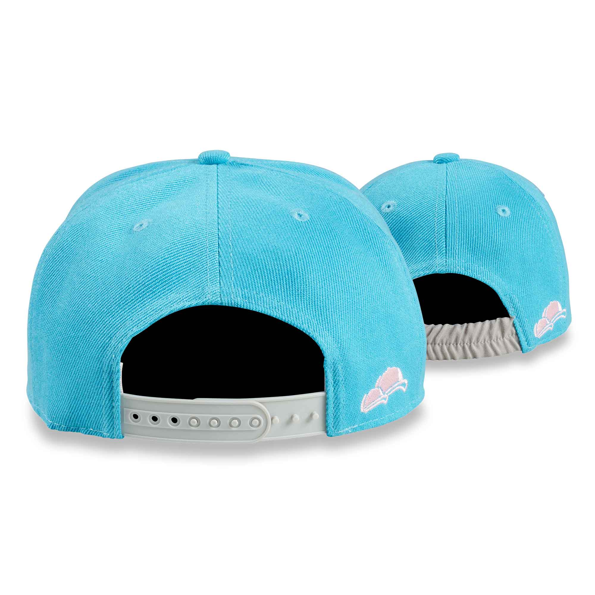 Soulbuddy 2er-Set Snapback Cap Skyblue Pink hinten Rubber