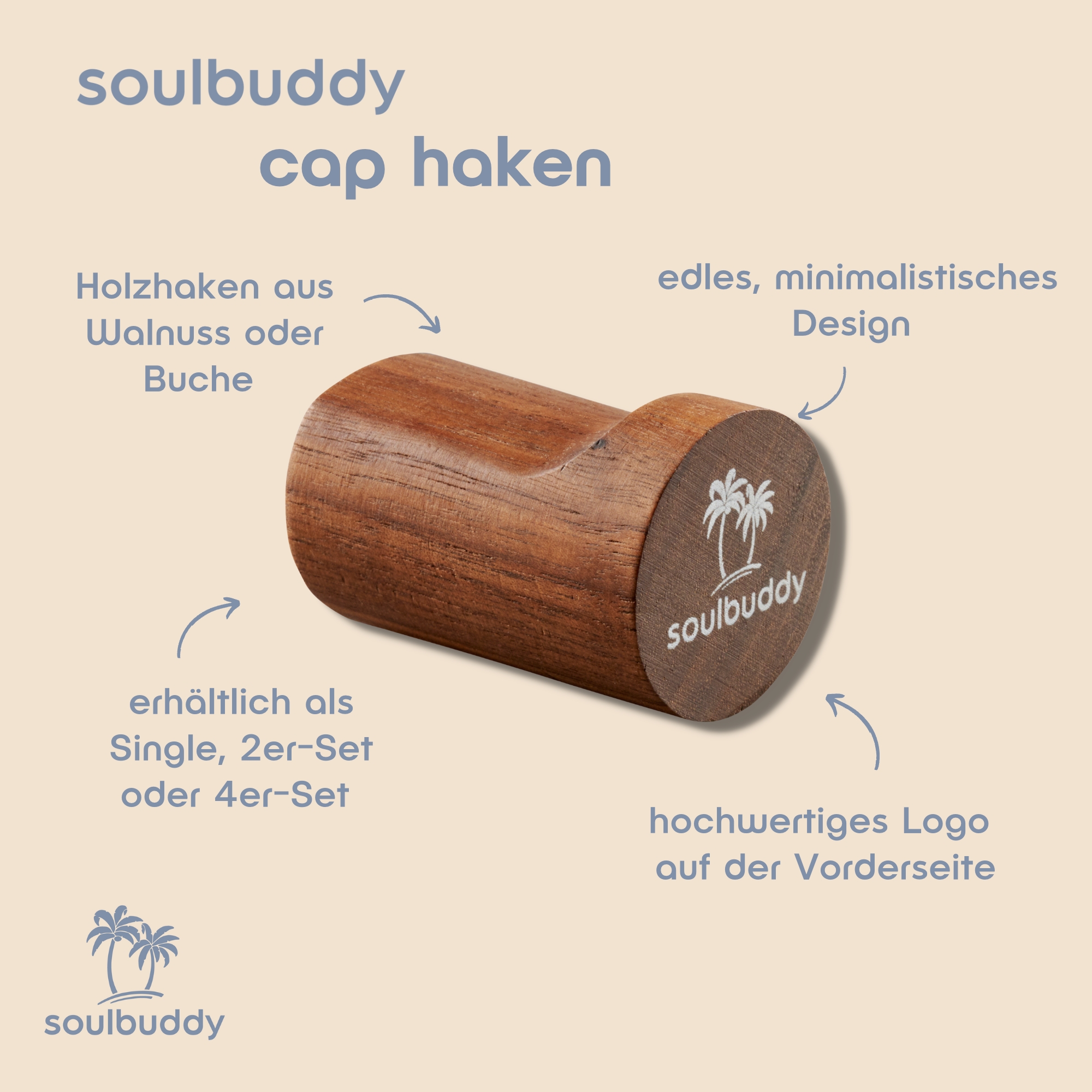 Soulbuddy Cap Haken mit Detailbeschreibung