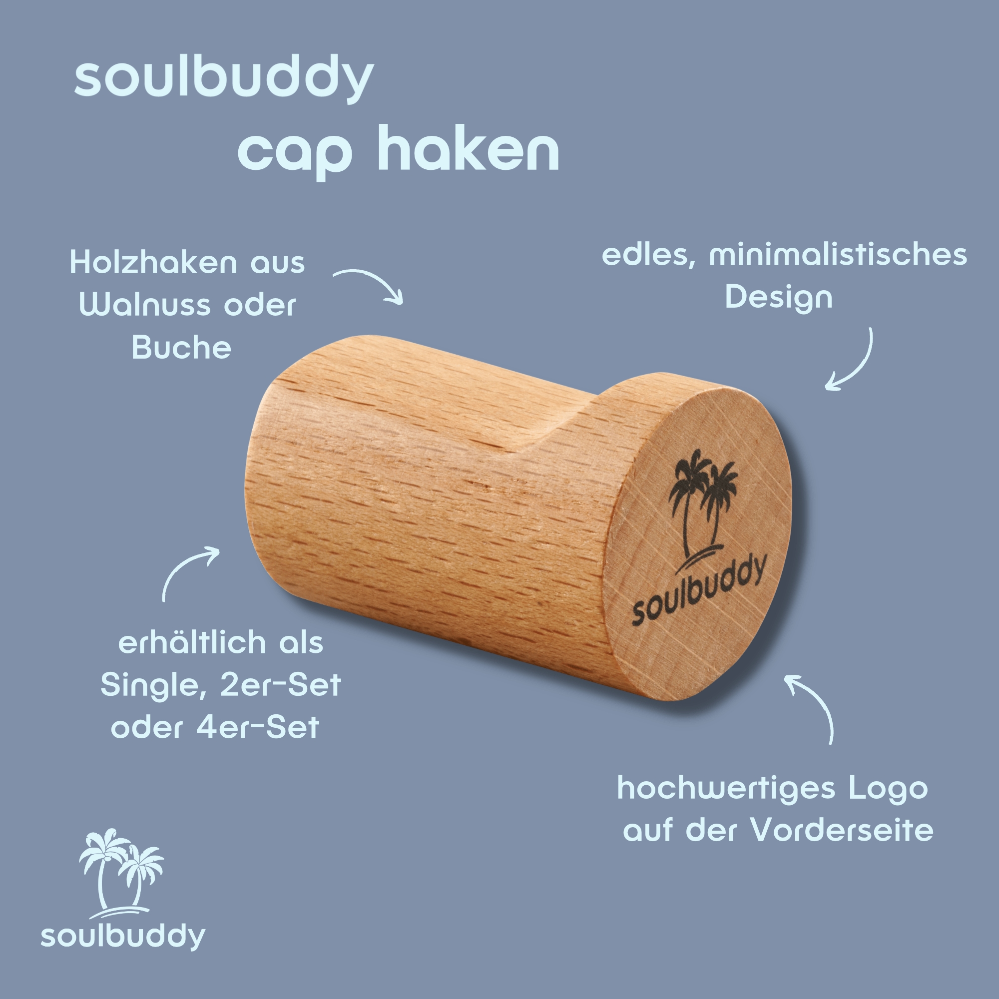 Soulbuddy Cap Haken mit Detailbeschreibung