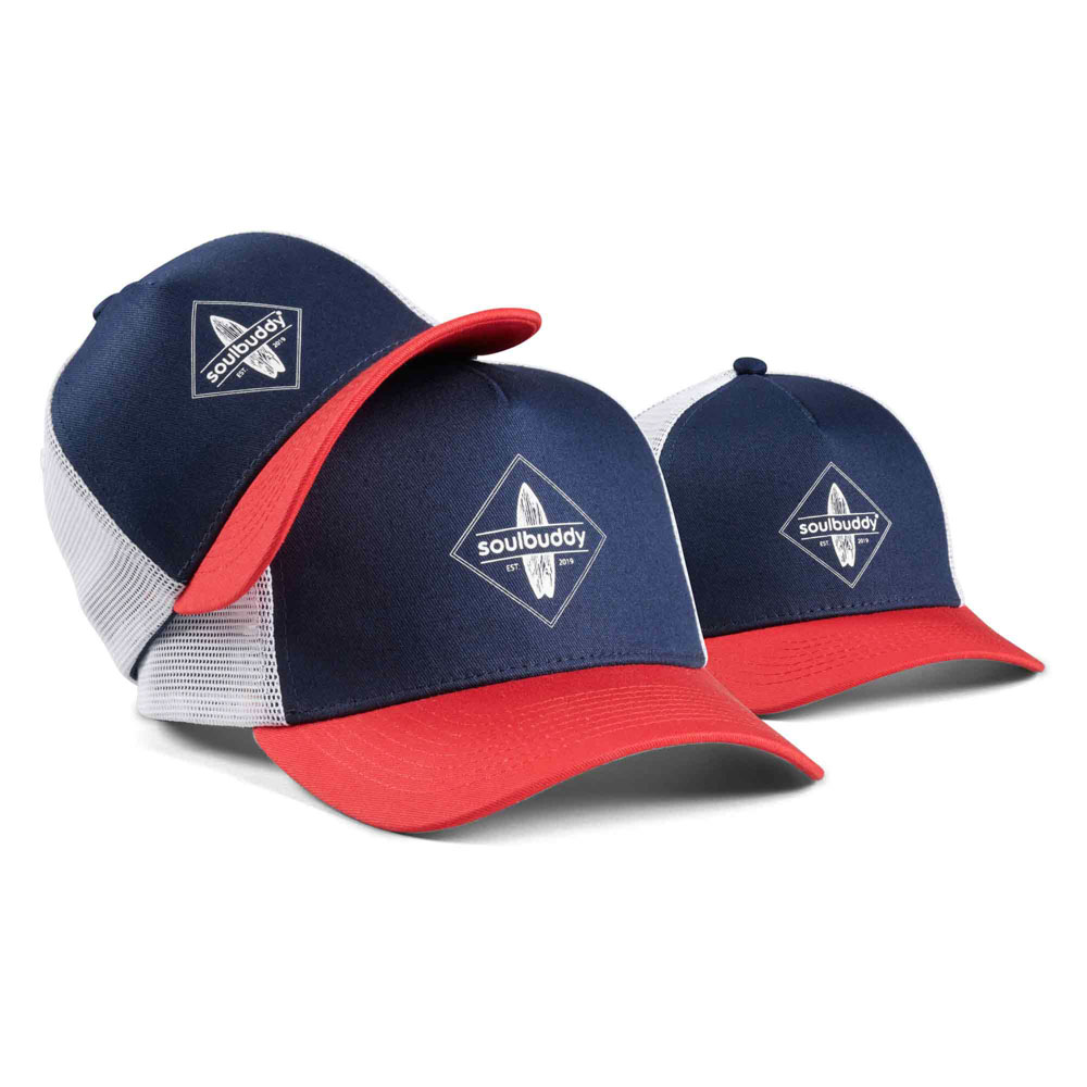 Family Trucker Caps 3er Set blau rot