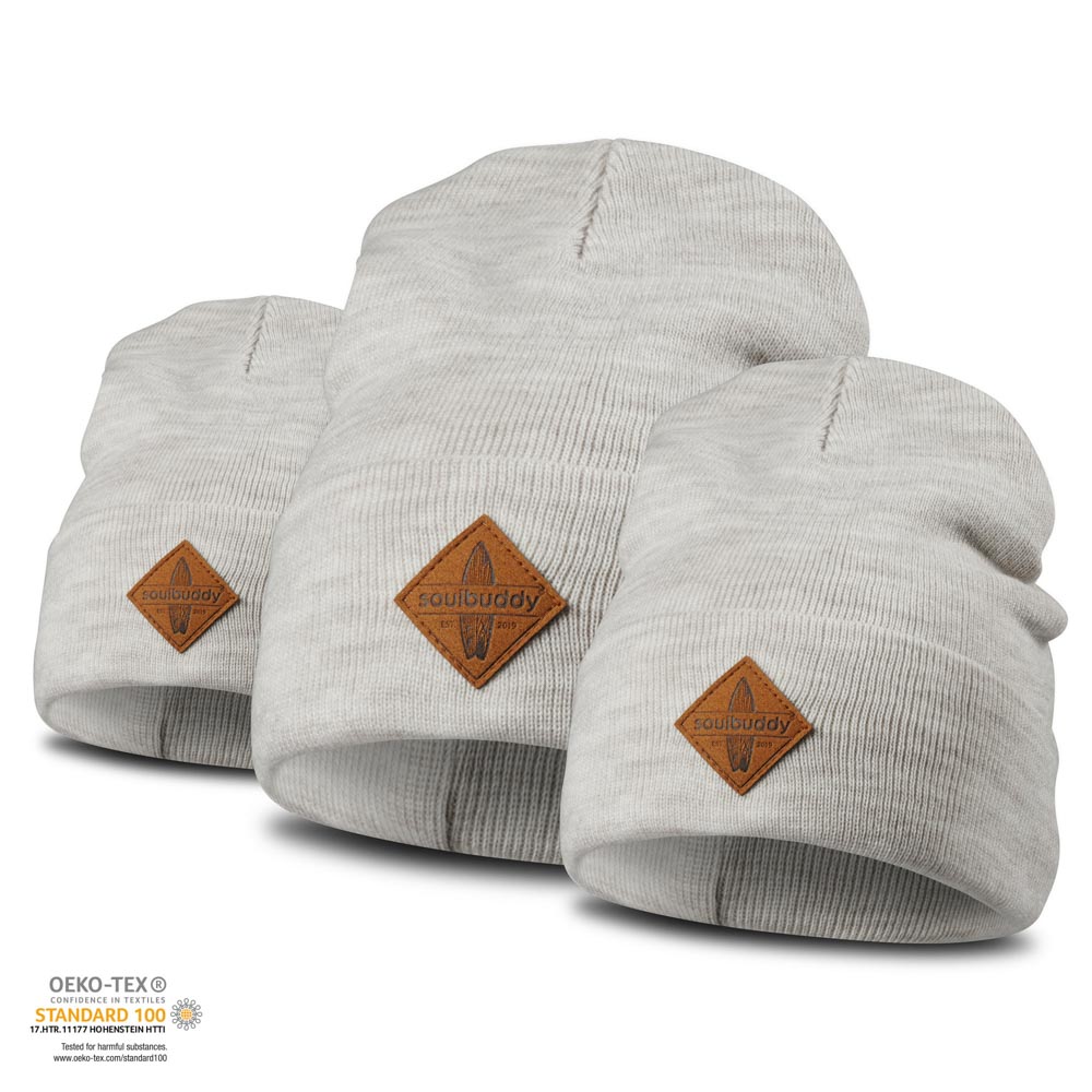 Soulbuddy Beanies 3er Set Creme Oekotex 100 zertifiziert