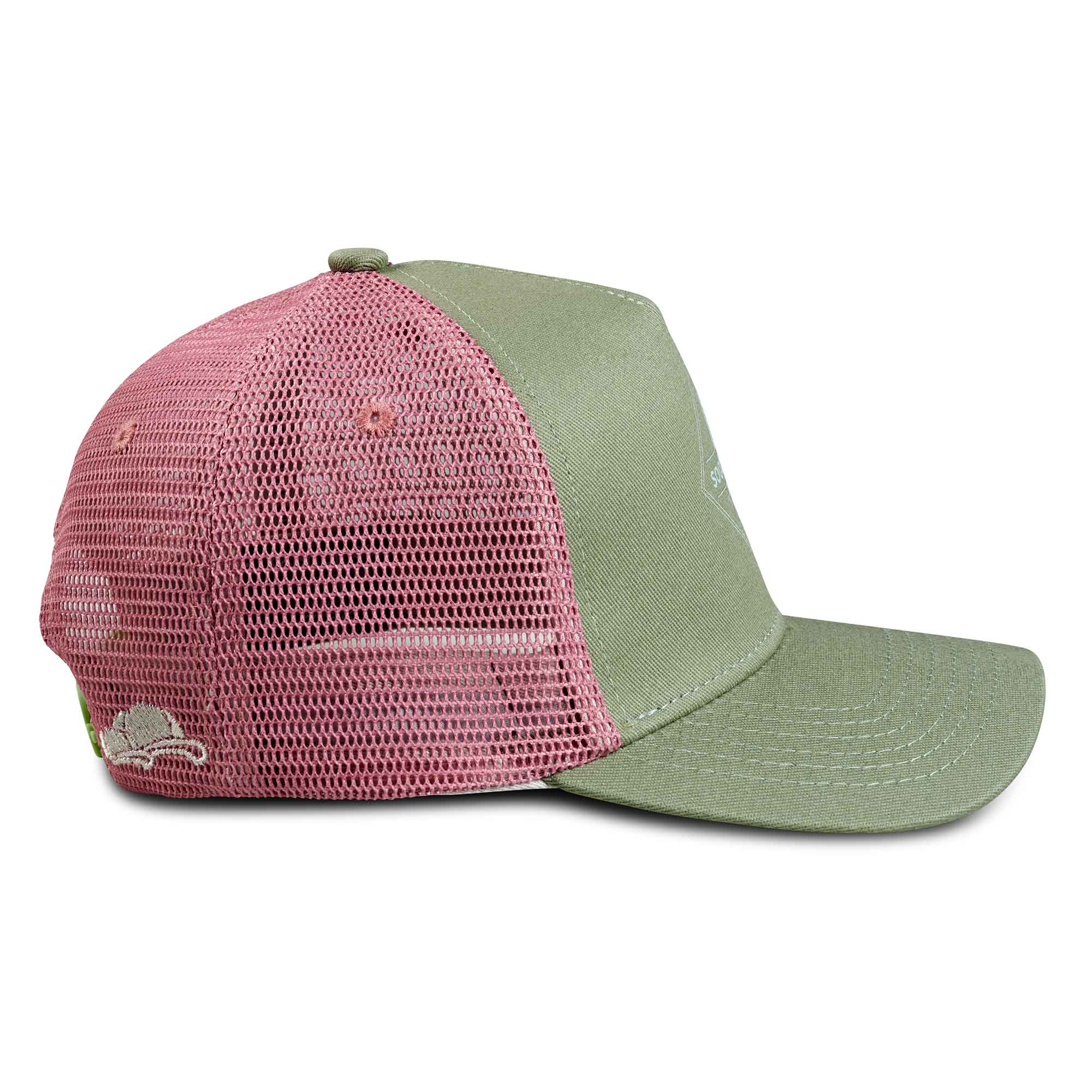 Kinder Trucker Cap Green Rose Side