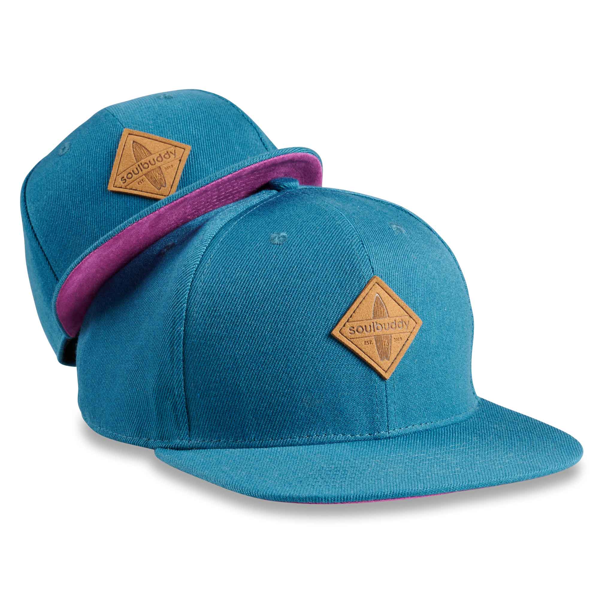 Soulbuddy 2er-Set Snapback Cap Petrol Lila