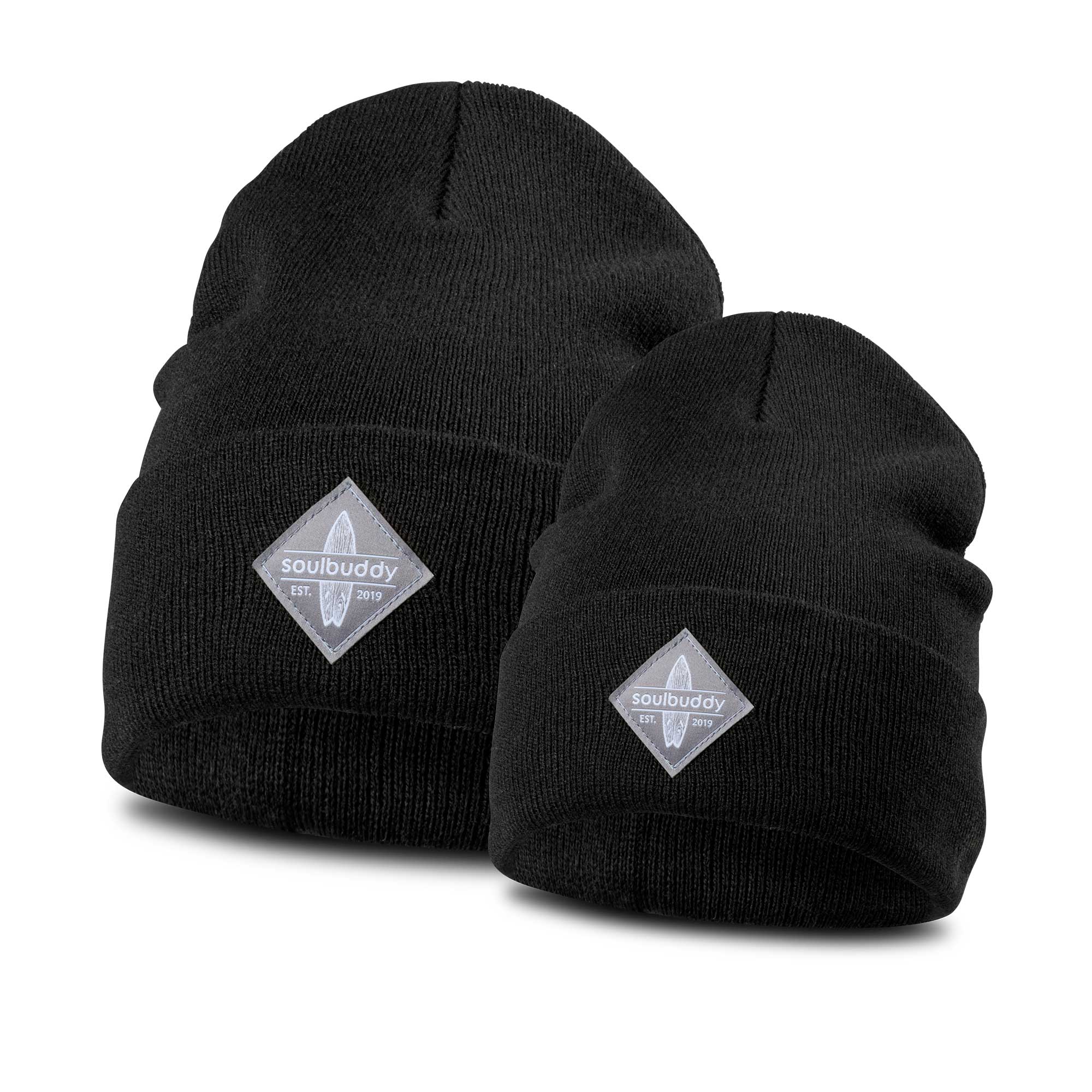 Beanies 2er-Set - Black - Adult & Kids L