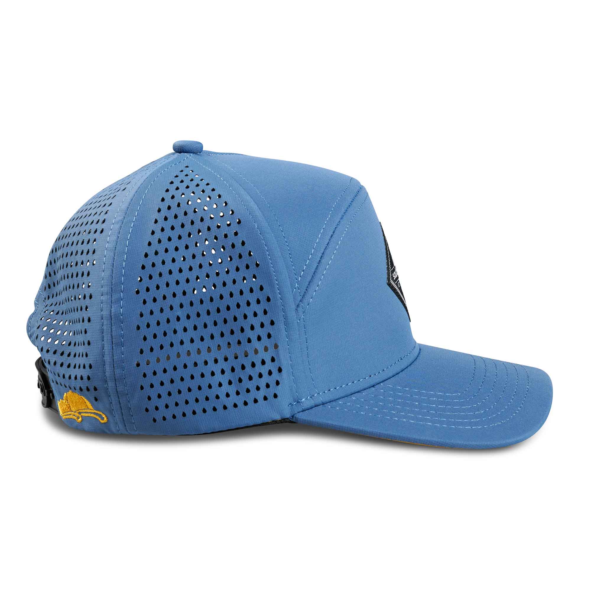 Kinder Performance Cap Blue Yellow Side