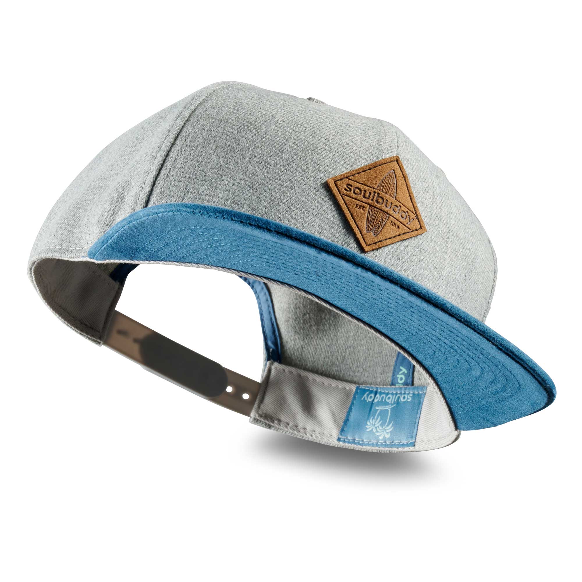 Snapback Cap Herren Grau-Blau Front