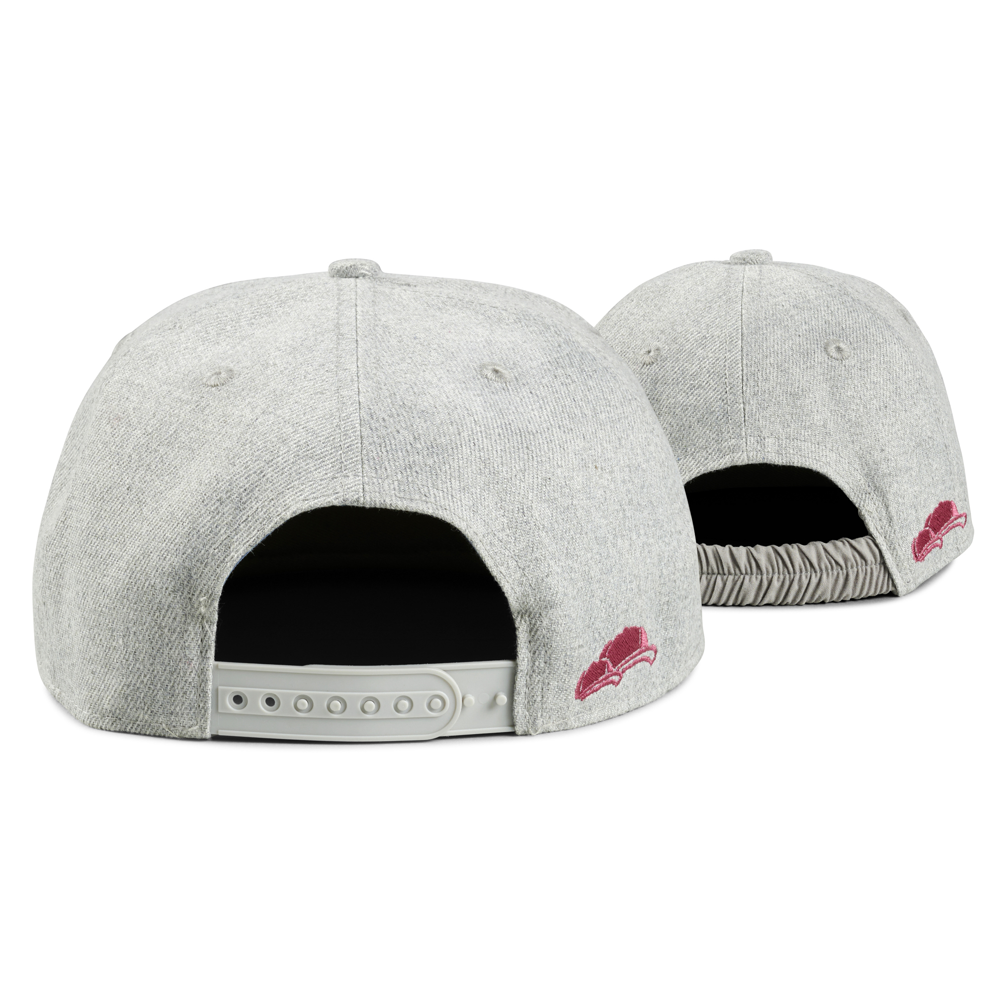 Snapback Cap Herren grau-rot 2er-Set hinten