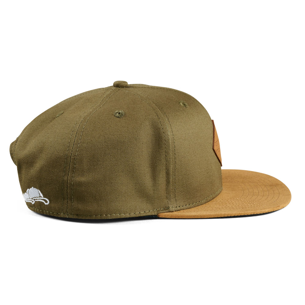 Snapback Cap Herren olivgrün Seitenansicht