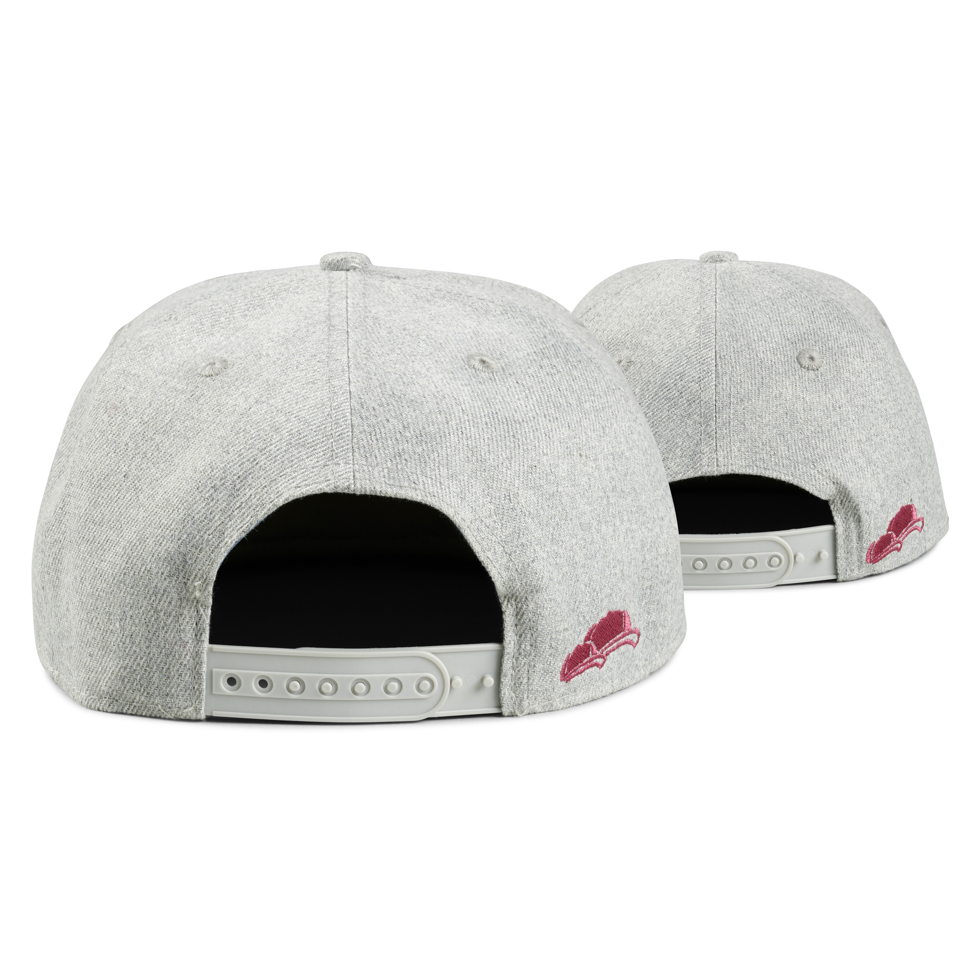 Snapback Cap Herren grau-rot 2er-Set hinten