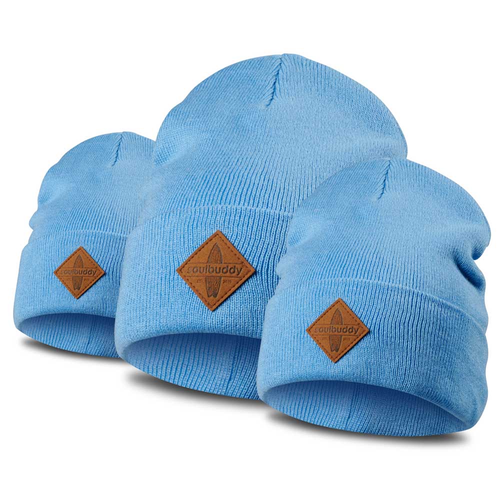 Beanie Mütze 3er Set blau