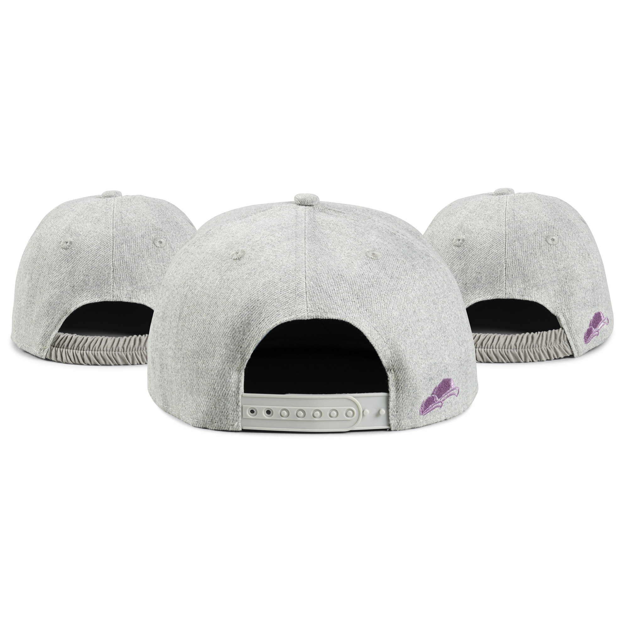 Basecap Damen 3-er Set grau-lila hinten