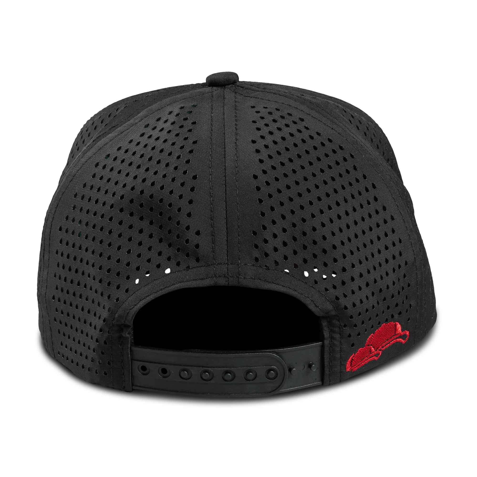 Kinder Performance Cap Black Red Back