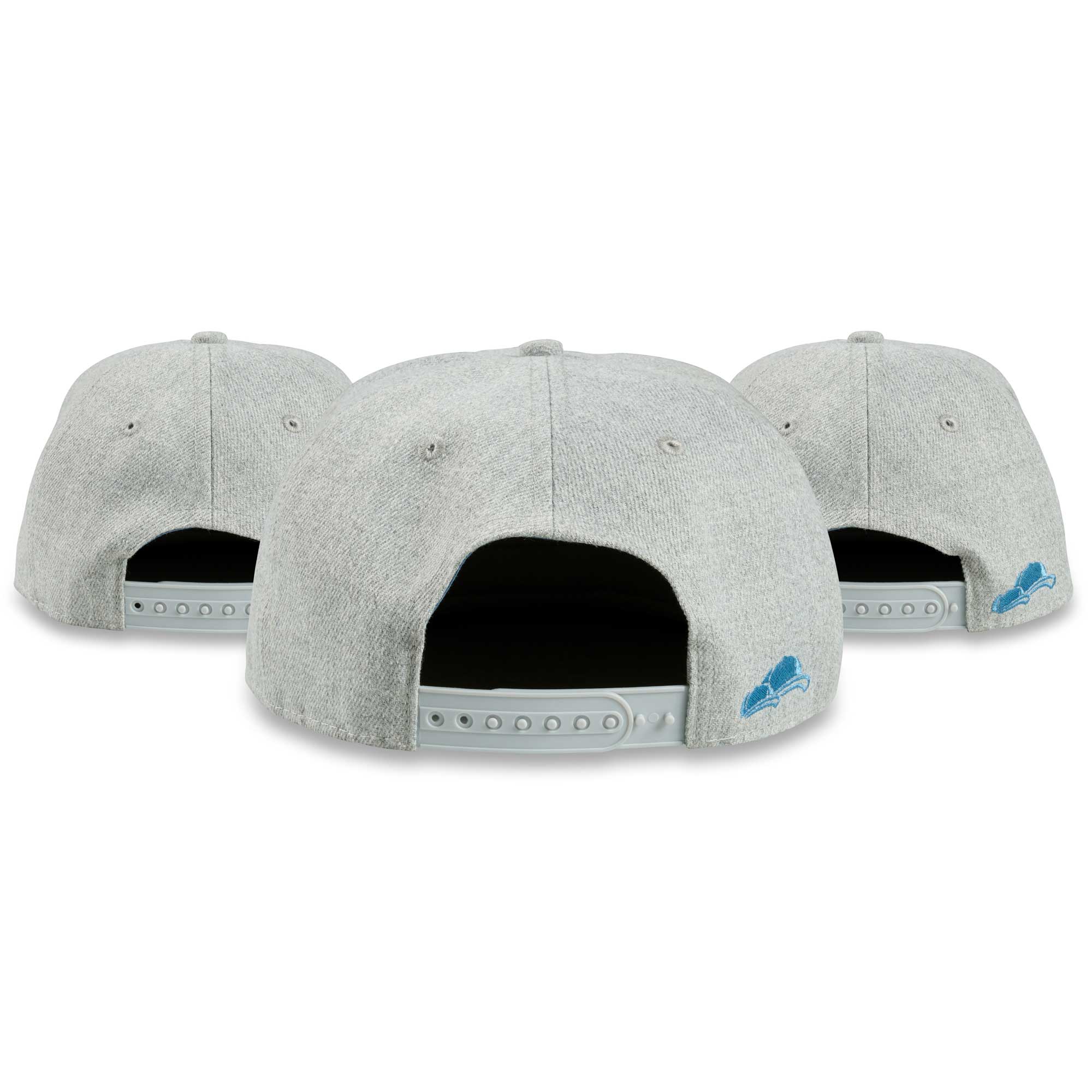 Snapback Caps 3er-Set grau-blau hinten