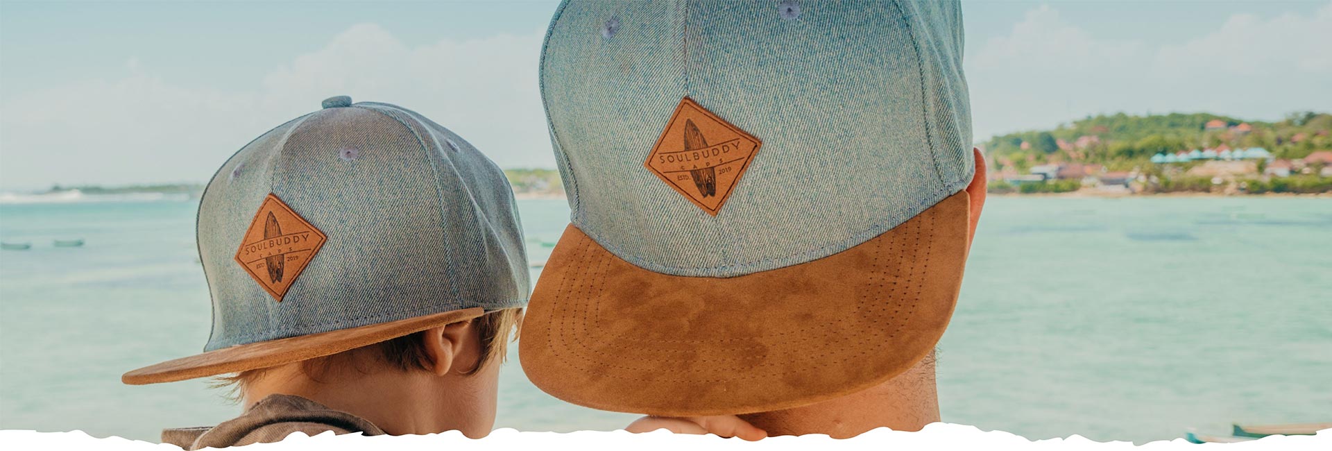 Partner Caps Vater Sohn Outfit hellblau