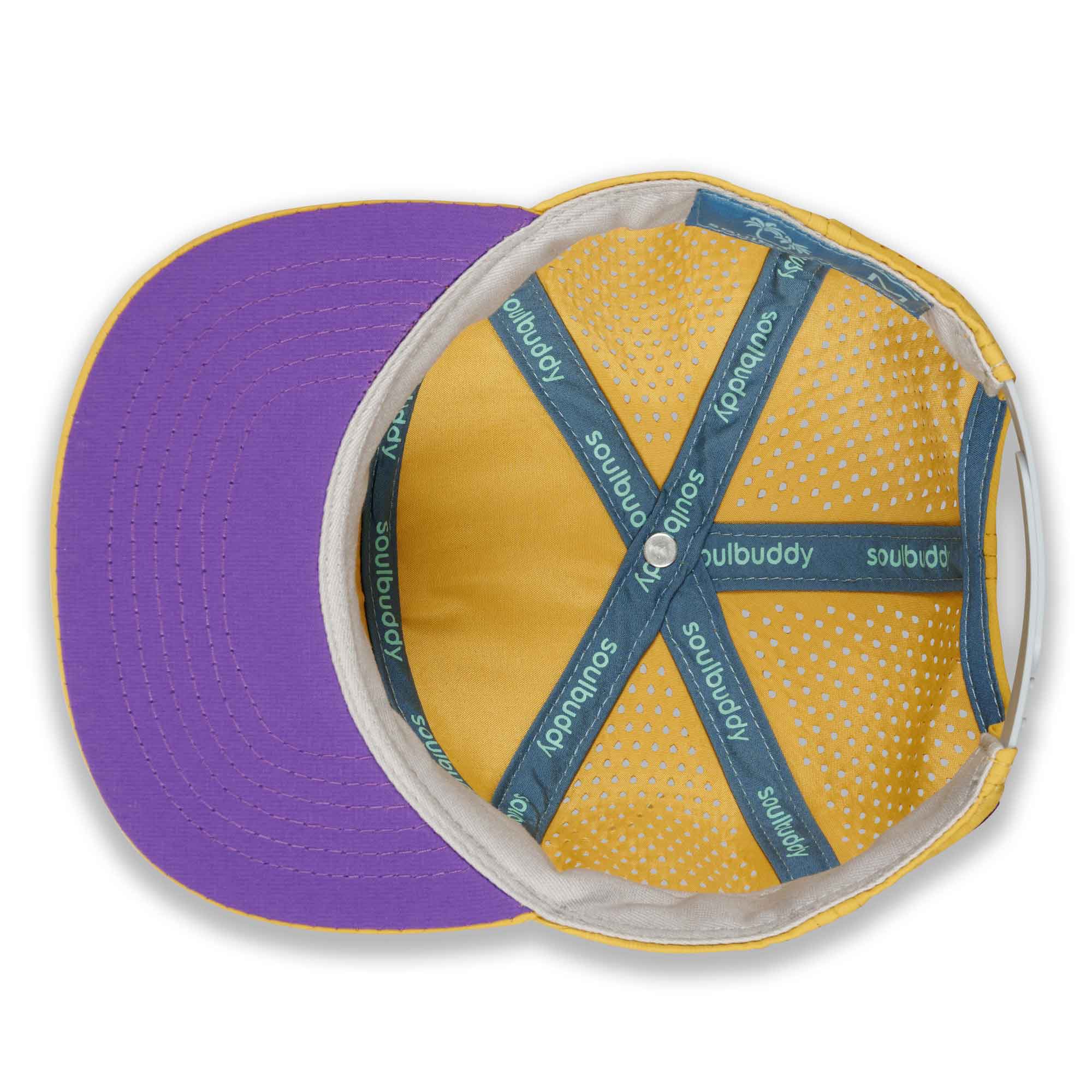 Special Snapback Cap Gelb-Lila Kids Snap Innen
