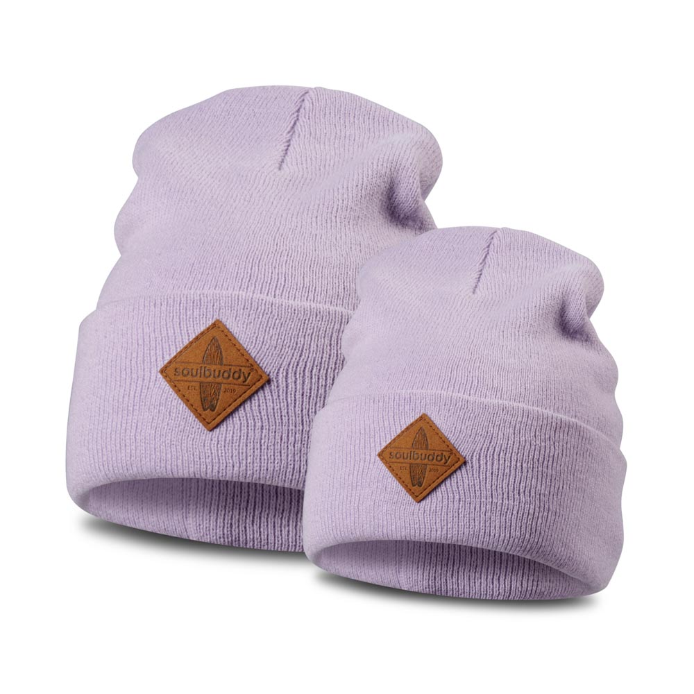 Beanie Mütze Damen 2er Set lavendel