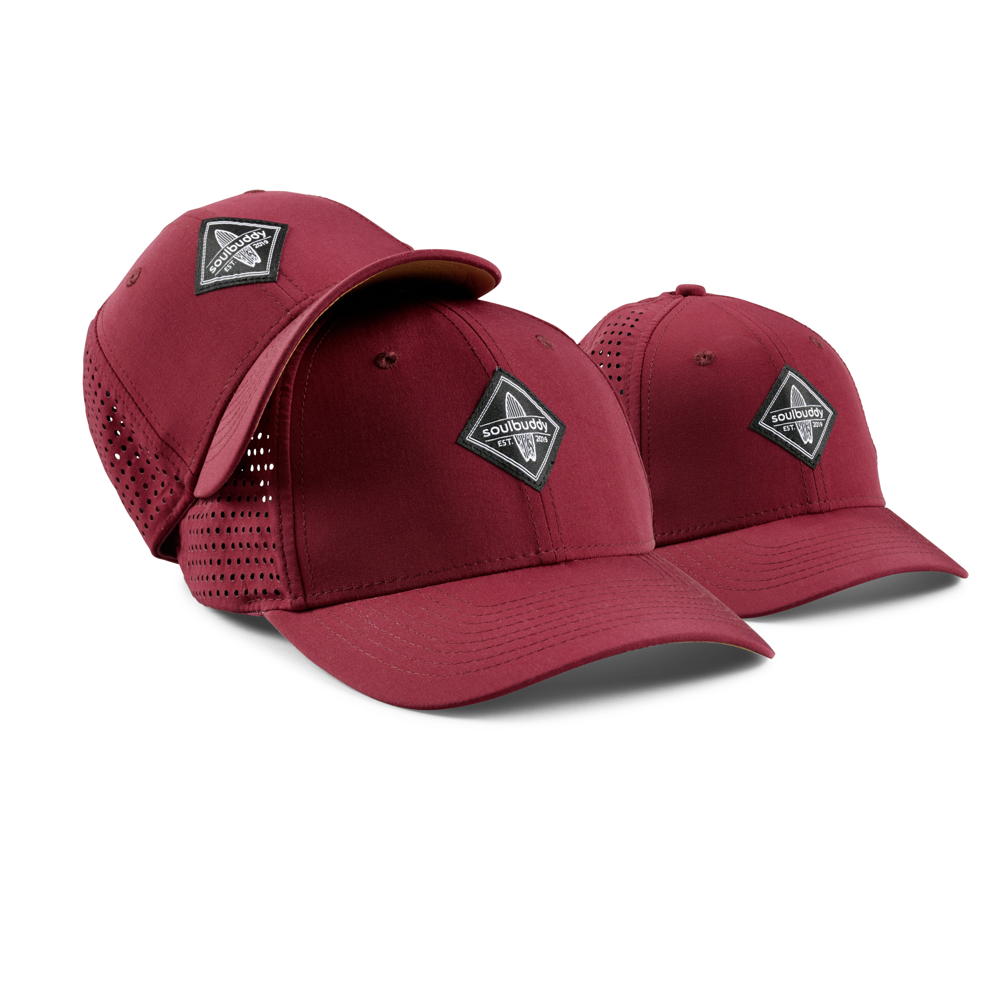 Family Caps 3er-Set Sports Caps Bordeaux Red