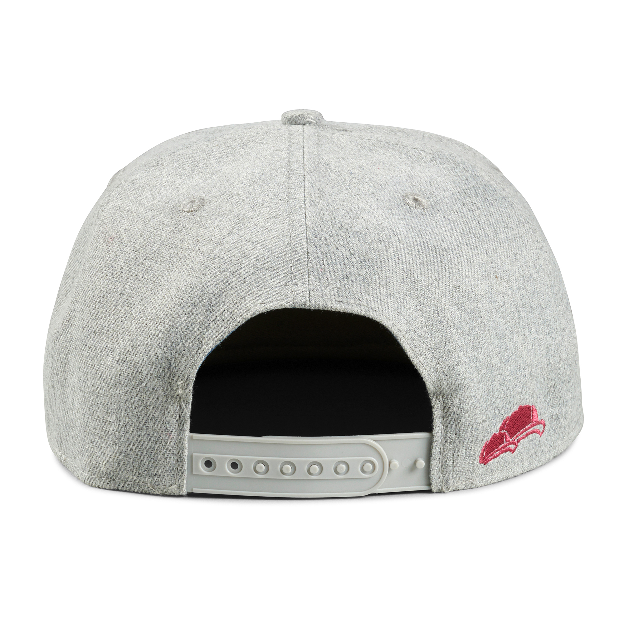 Snapback Cap Herren grau-rot hinten