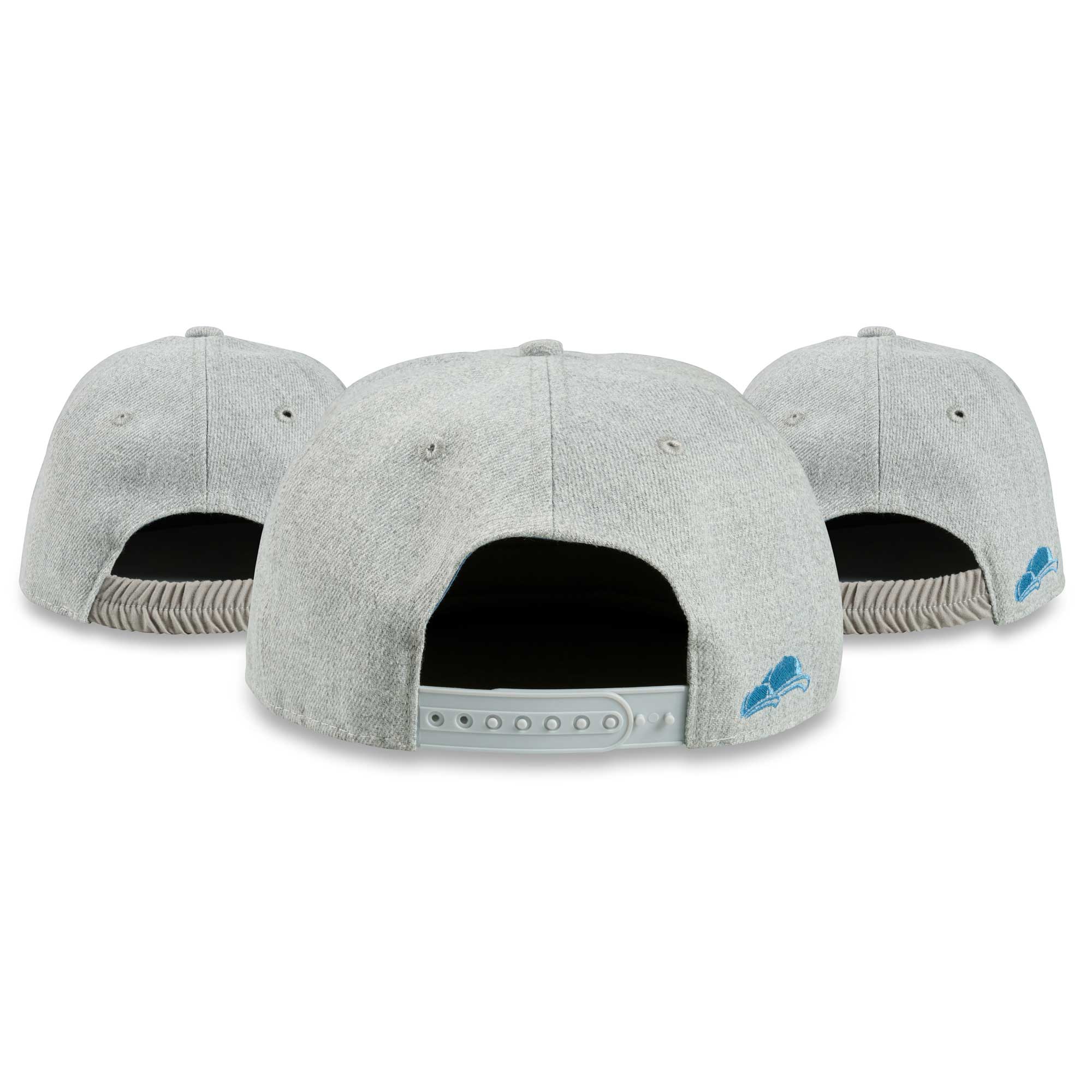 Snapback Caps 3er-Set grau-blau hinten