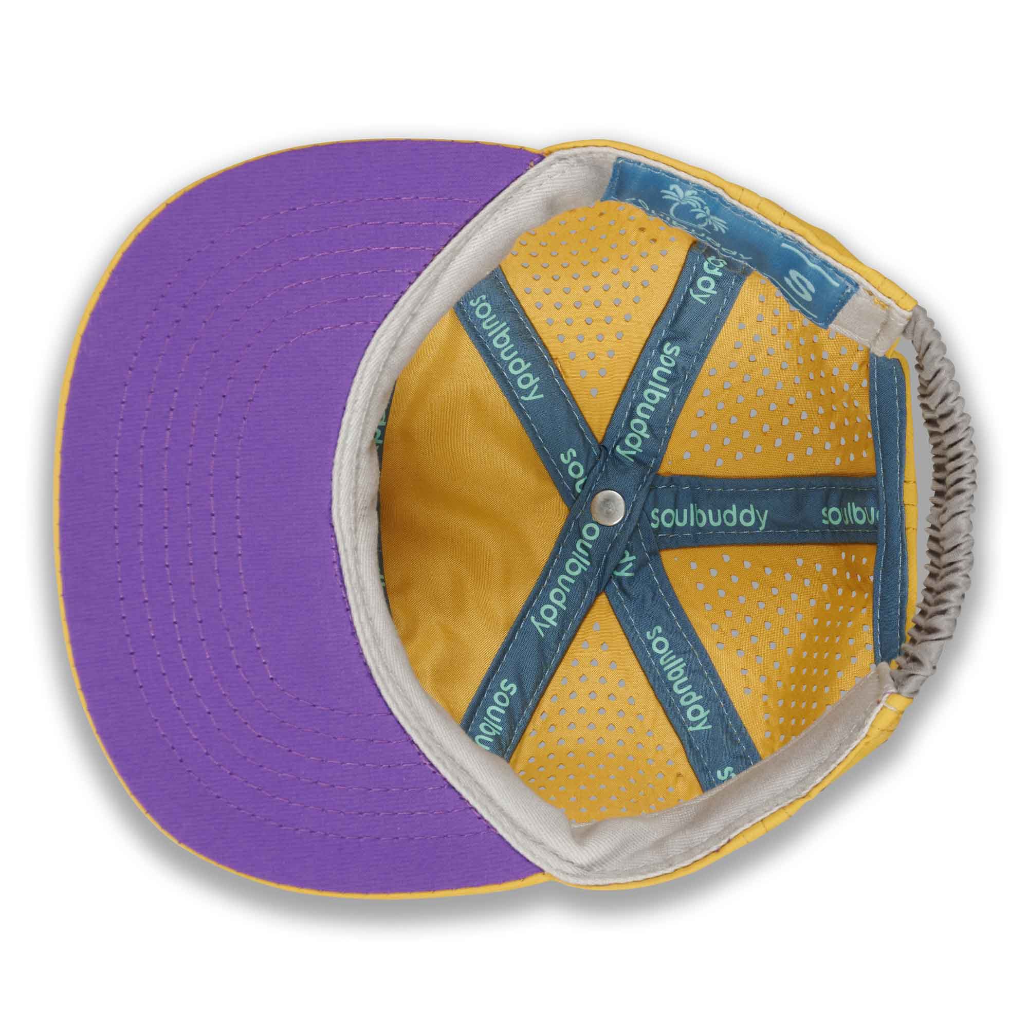Special Snapback Cap Gelb-Lila Kids Rubberband Innen