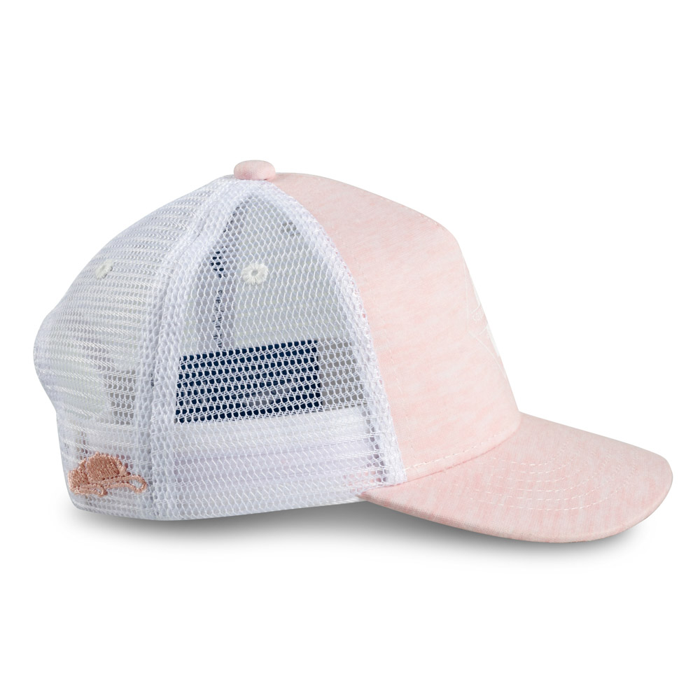 Kinder Trucker Cap rosa weiß Seite+