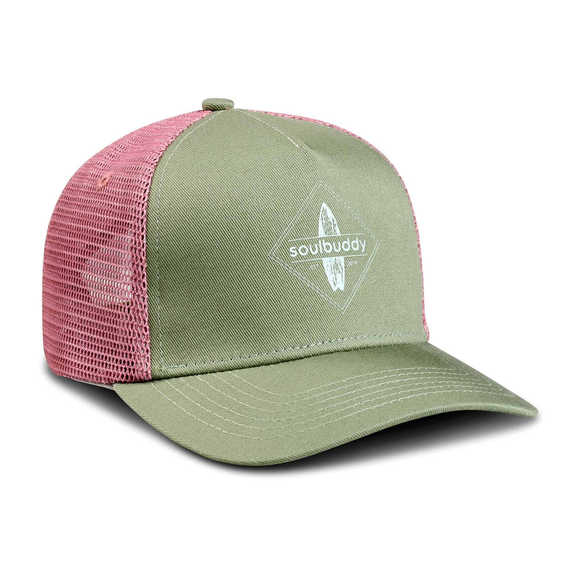 Kinder Trucker Cap Green Rose Front