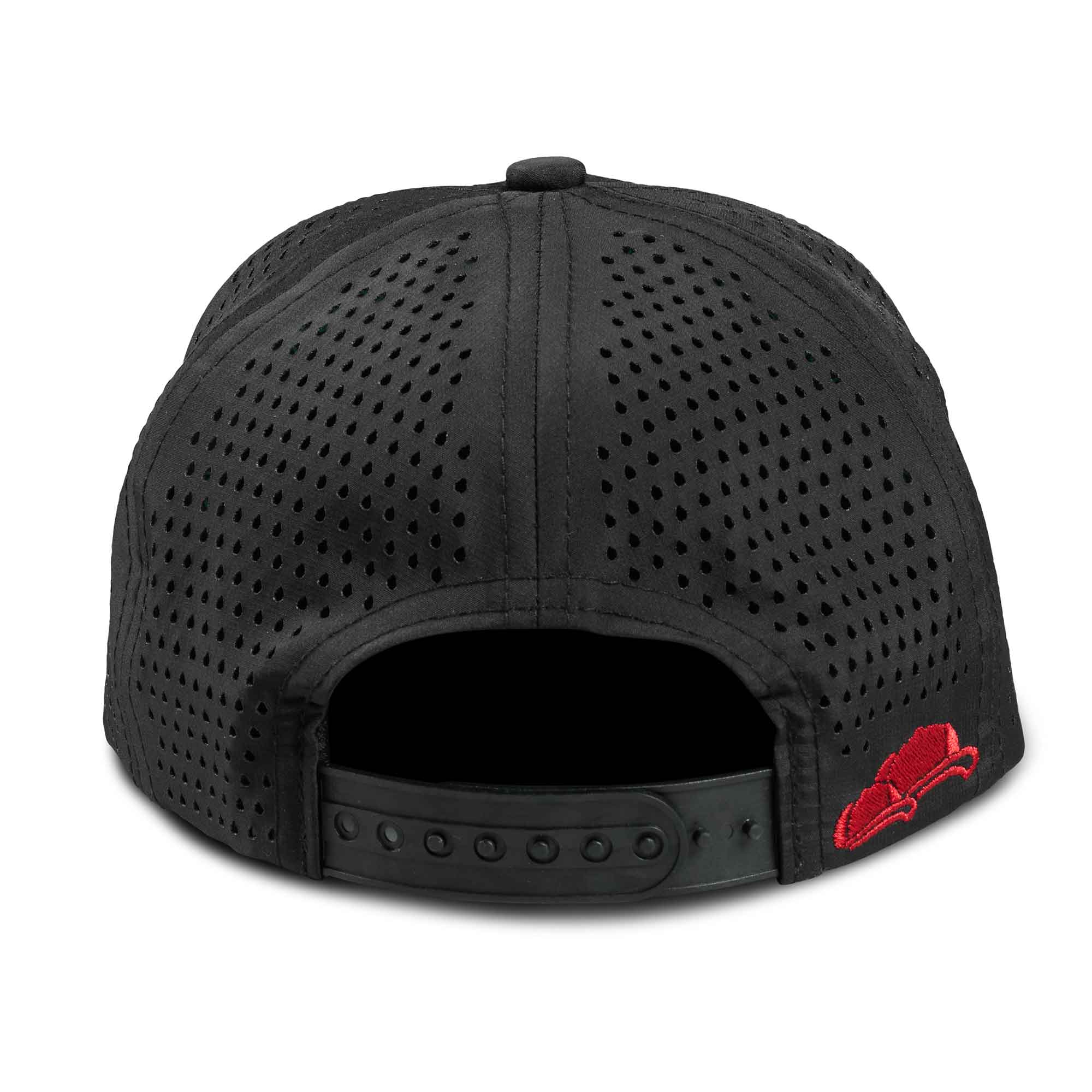 Kinder Performance Cap Black Red Back