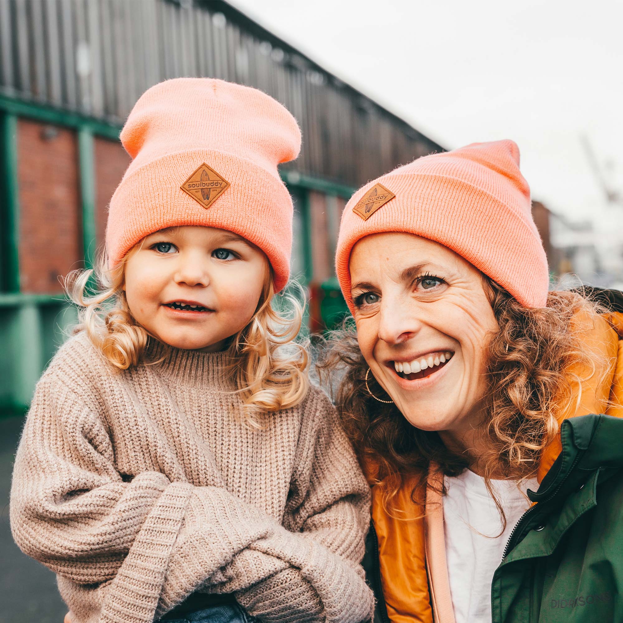 Mutter Tochter Outfit Beanies rosa