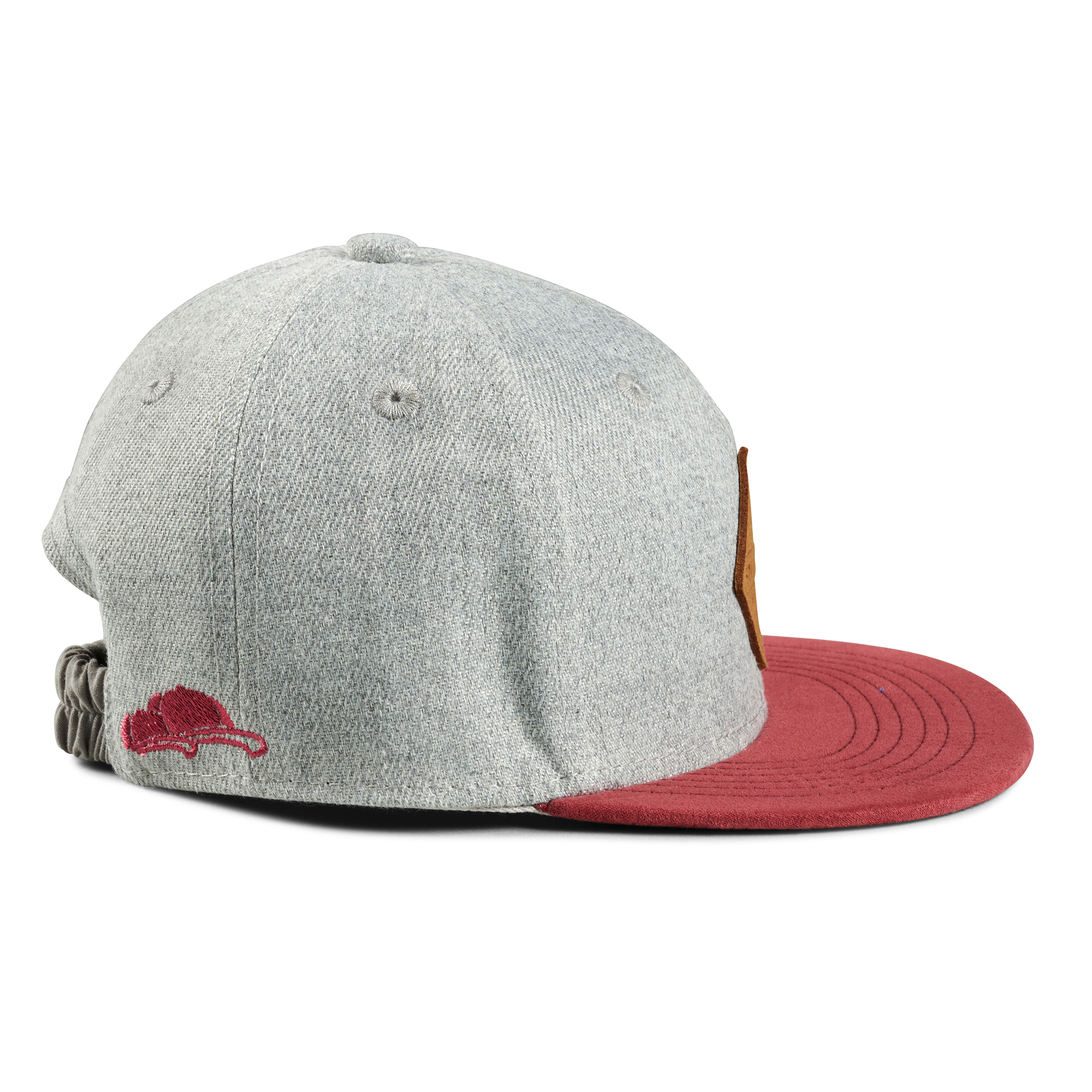 Kinder Cap grau-rot Seite