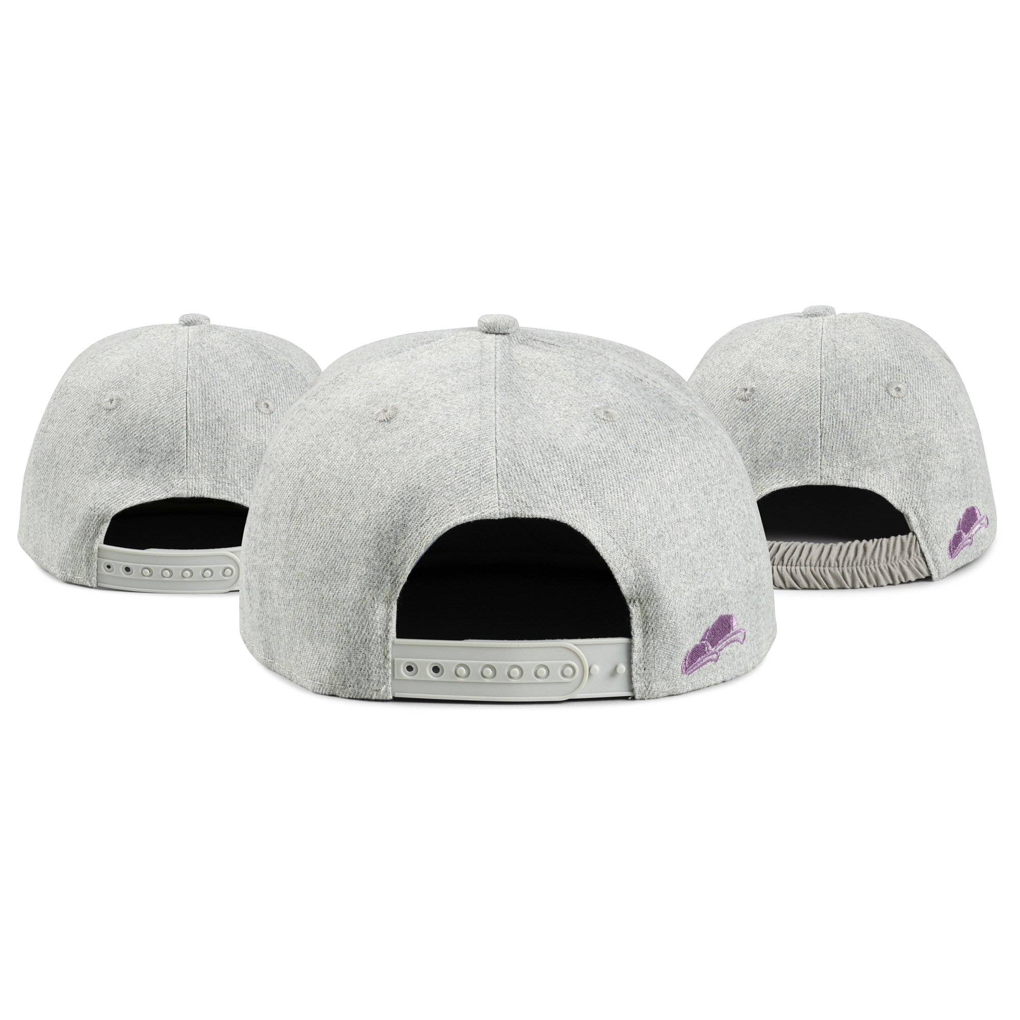 Basecap Damen 3-er Set grau-lila hinten