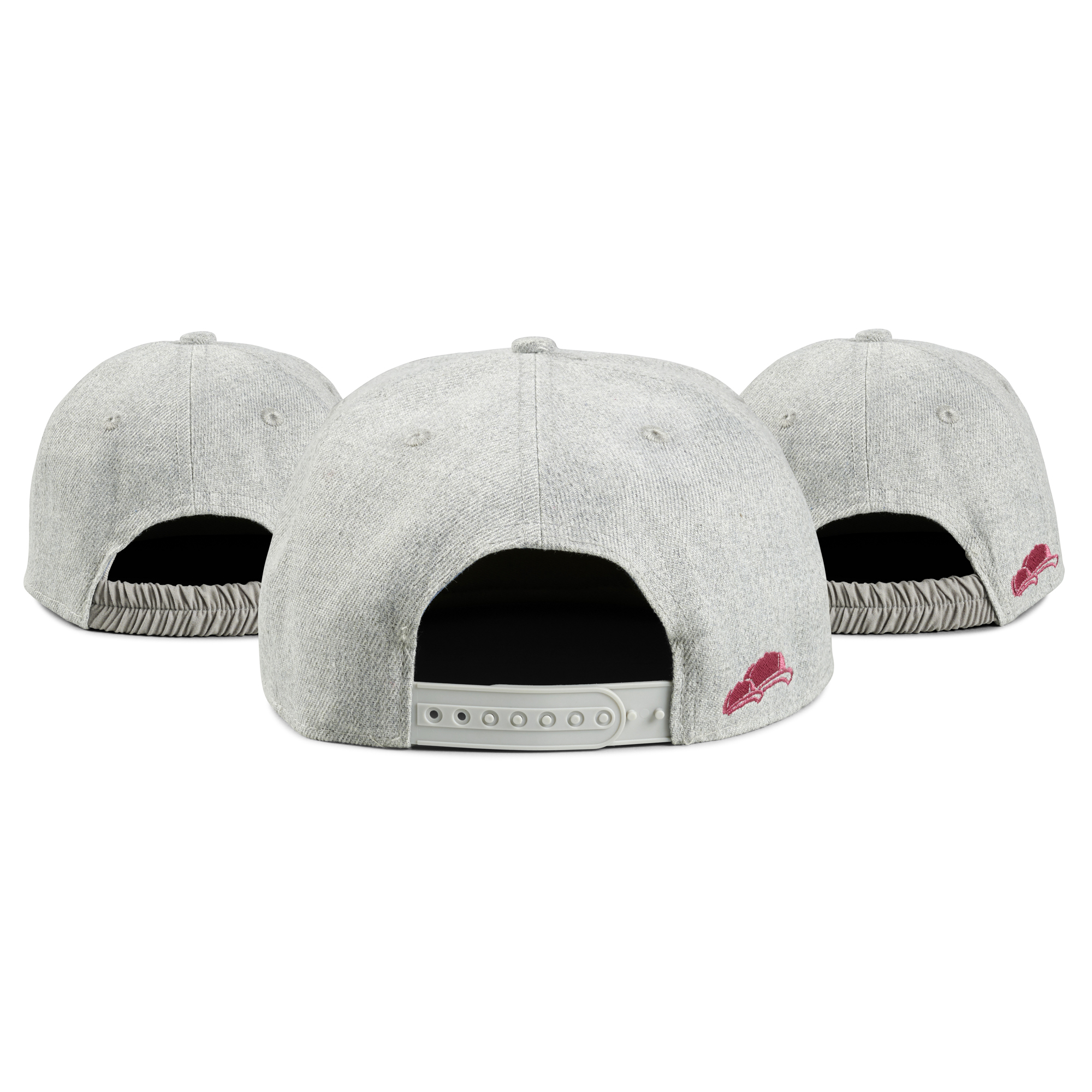 3er-Set Snapback Caps grau-rot hintzen